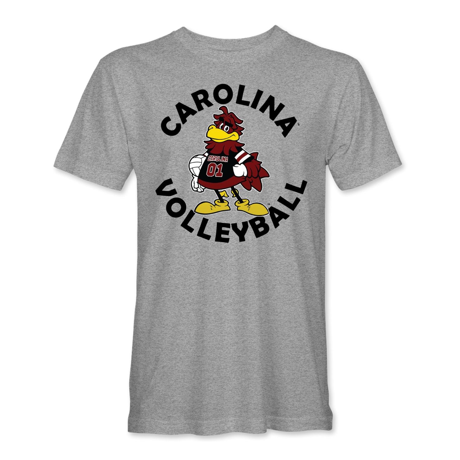 SOUTH CAROLINA GAMECOCKS GRAY COCKY VOLLEYBALL TEE