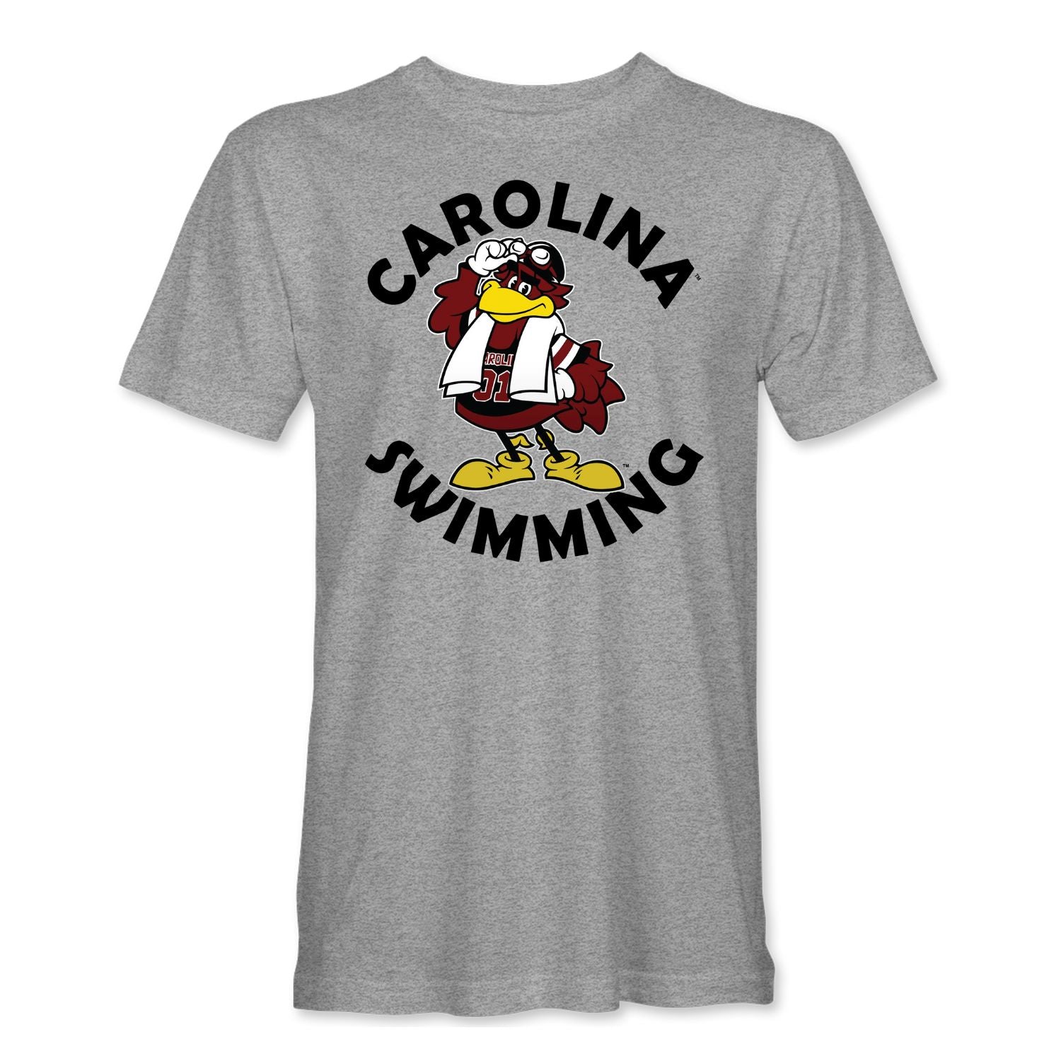 SOUTH CAROLINA GAMECOCKS GRAY COCKY SWIMMING TEE