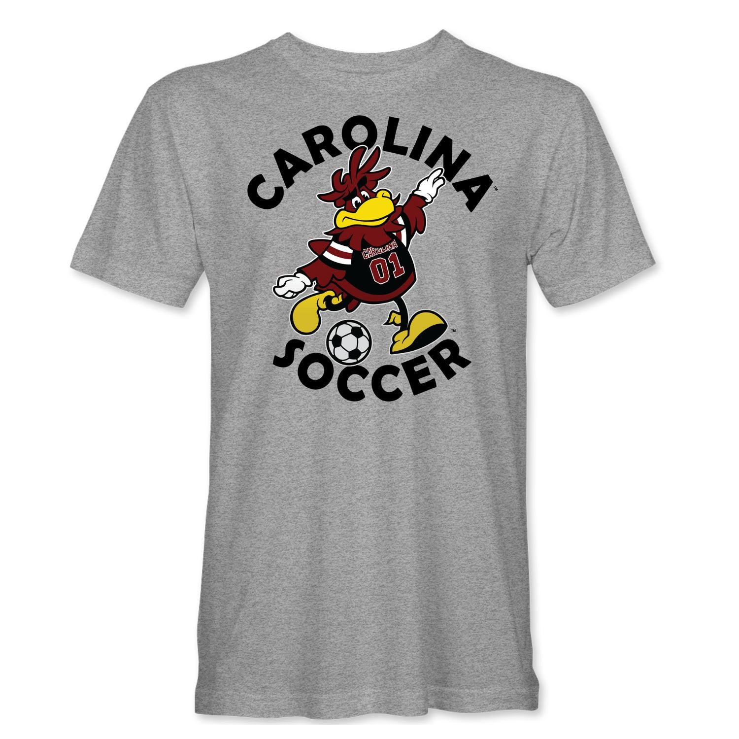 SOUTH CAROLINA GAMECOCKS GRAY COCKY SOCCER TEE