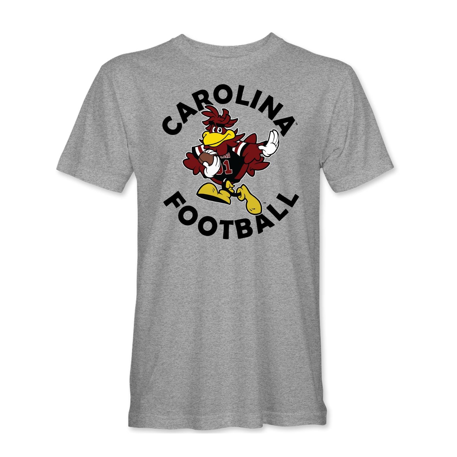 SOUTH CAROLINA GAMECOCKS GRAY COCKY FOOTBALL TEE