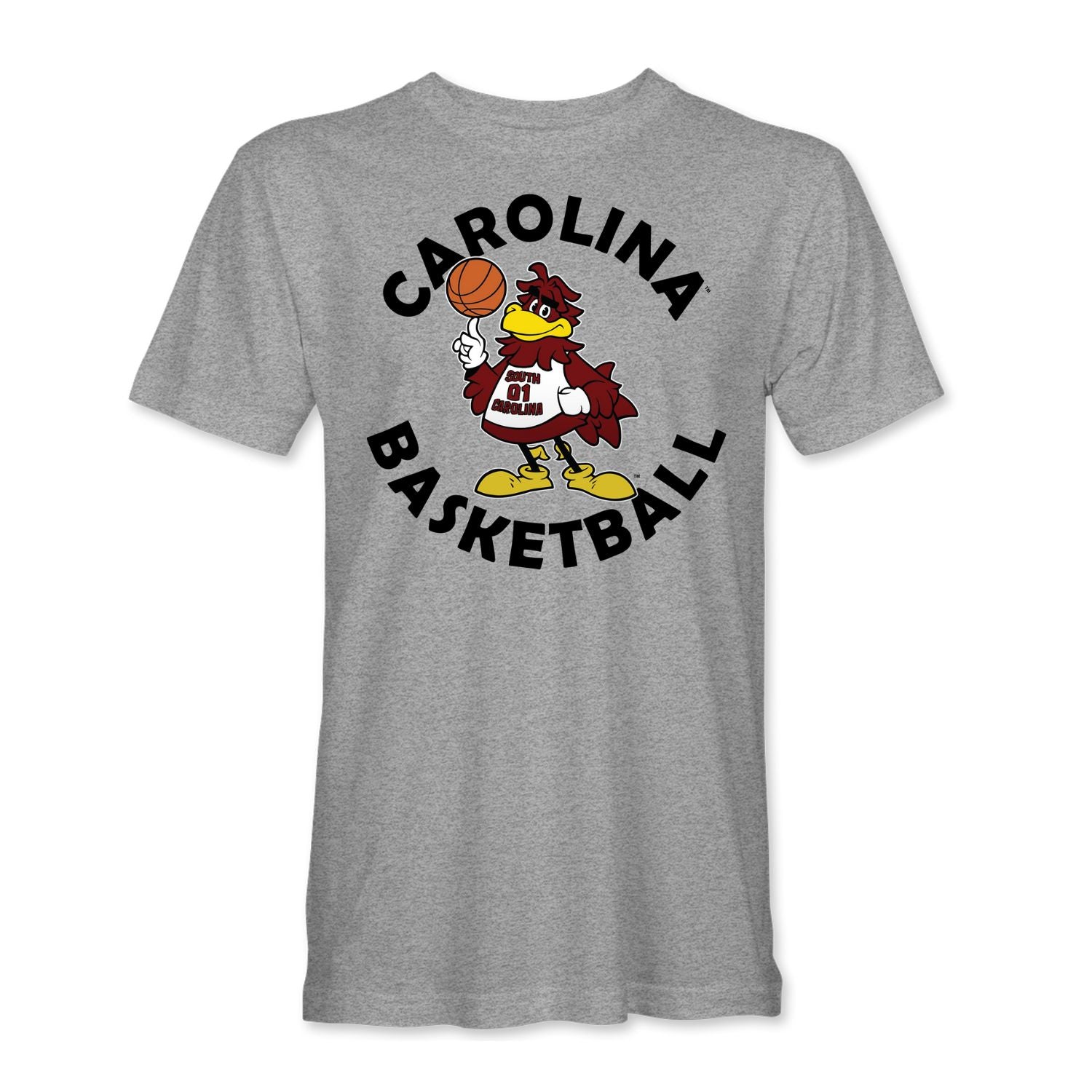SOUTH CAROLINA GAMECOCKS GRAY COCKY BASKETBALL TEE