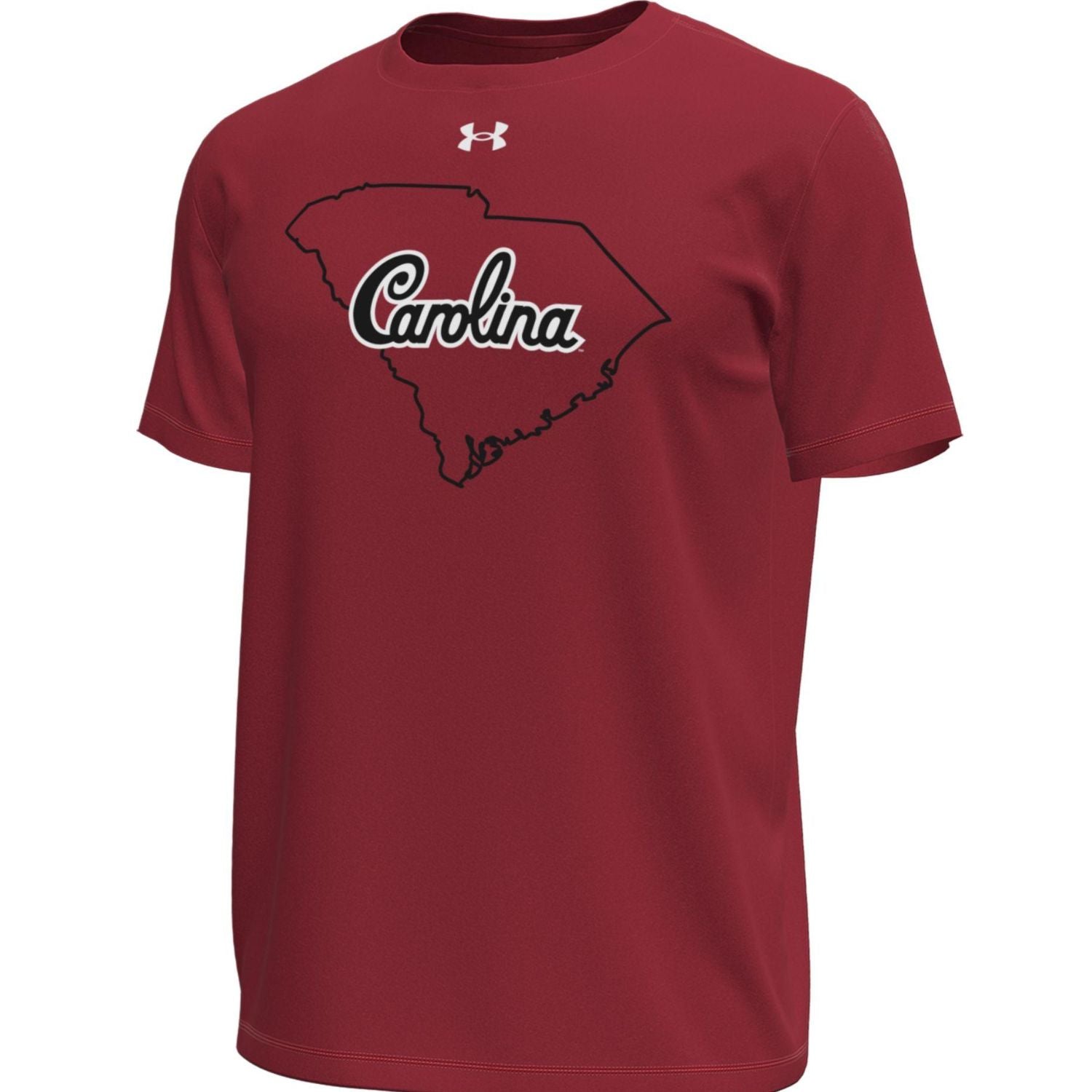 SOUTH CAROLINA GAMECOCKS UA GARNET SCRIPT IN STATE STRETCH TEE