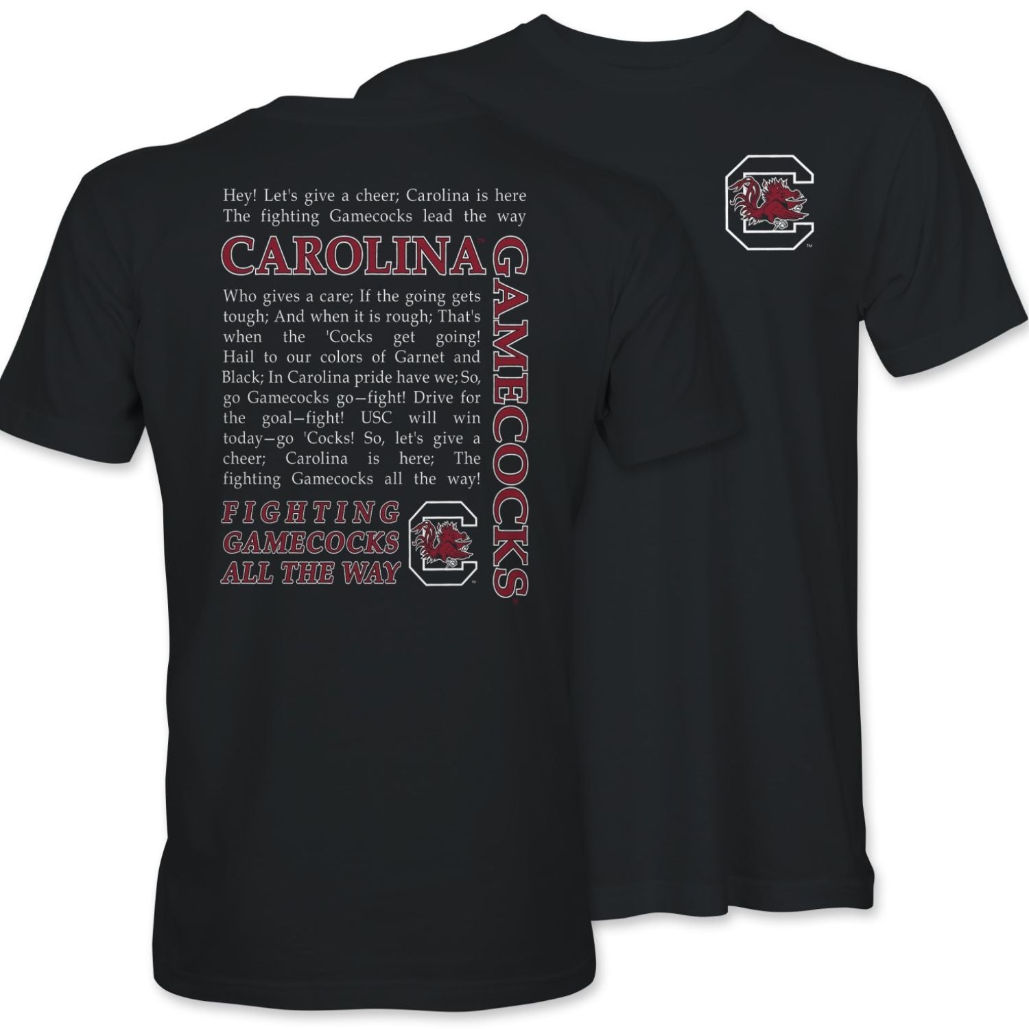 SOUTH CAROLINA GAMECOCKS BLACK FIGHTING GAMECOCKS TEE