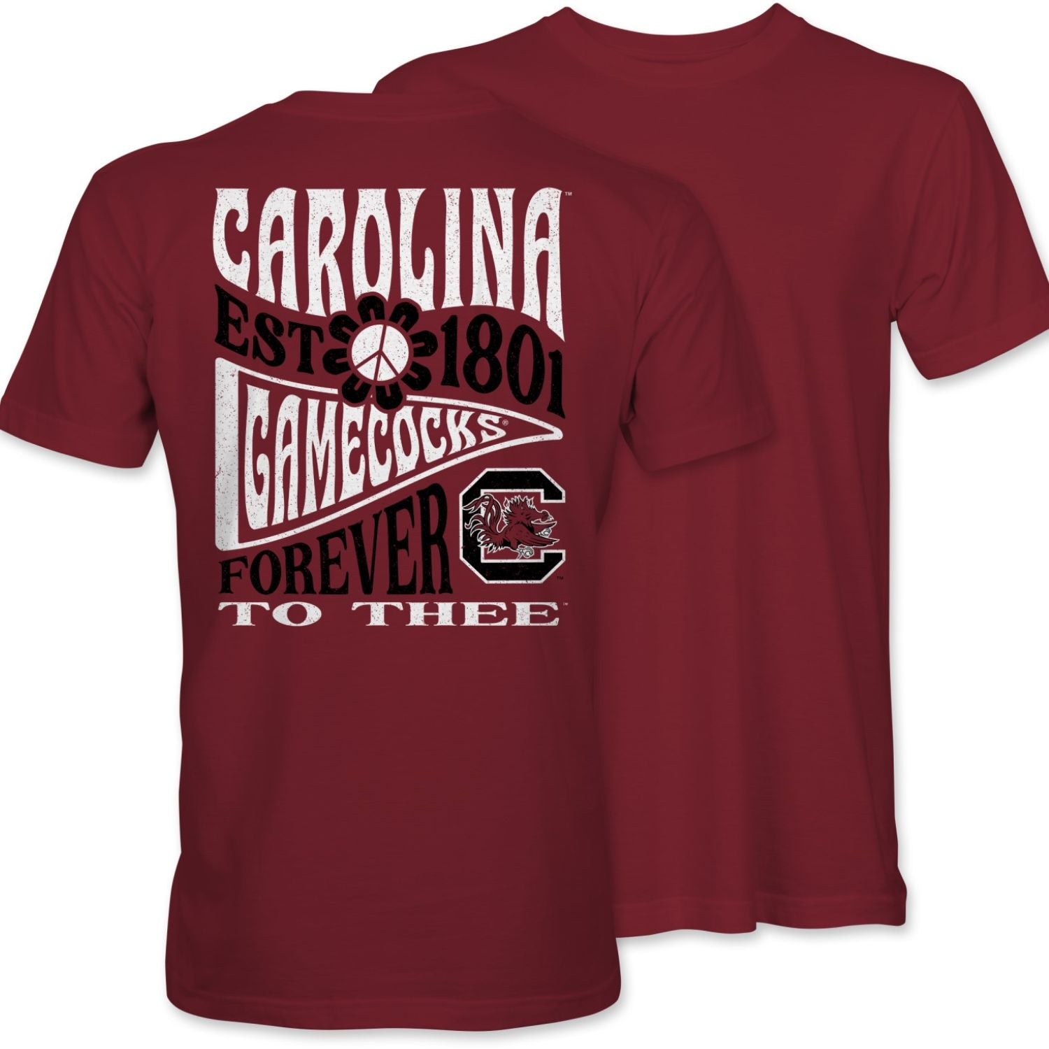 SOUTH CAROLINA GAMECOCKS GARNET PEACE PENNANT TEE