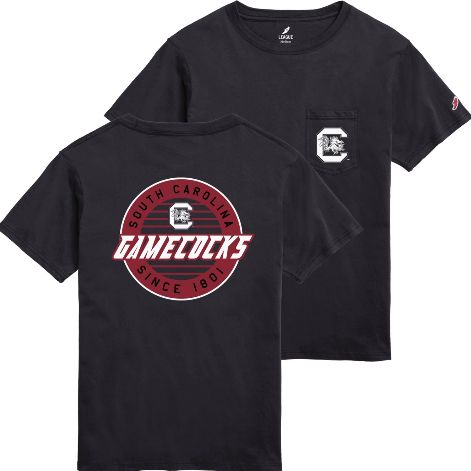 SOUTH CAROLINA GAMECOCKS BLACK GAMECOCKS POCKET TEE