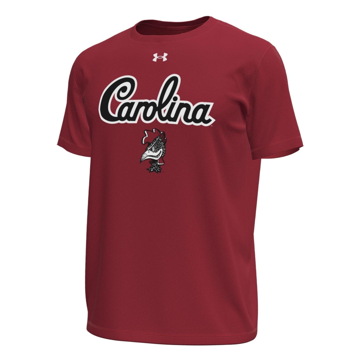 SOUTH CAROLINA GAMECOCKS GARNET SCRIPT CAROLINA WITH VAULT ROOSTER UA TEE