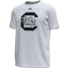 SOUTH CAROLINA GAMECOCKS UA WHITE BLOCK C TECH STRETCH TEE