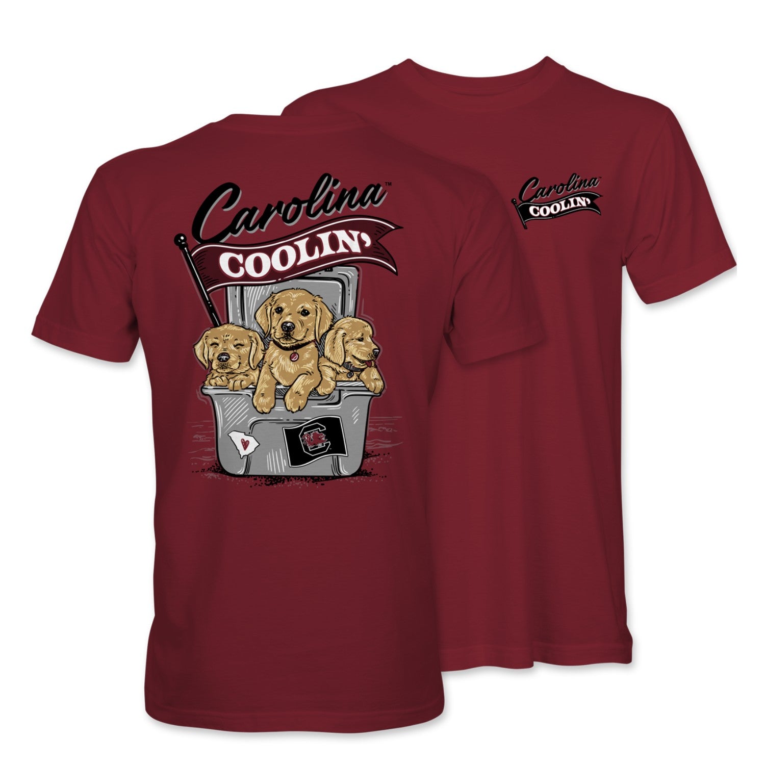 SOUTH CAROLINA GAMECOCKS GARNET CAROLINA COOLIN' PUPS TEE