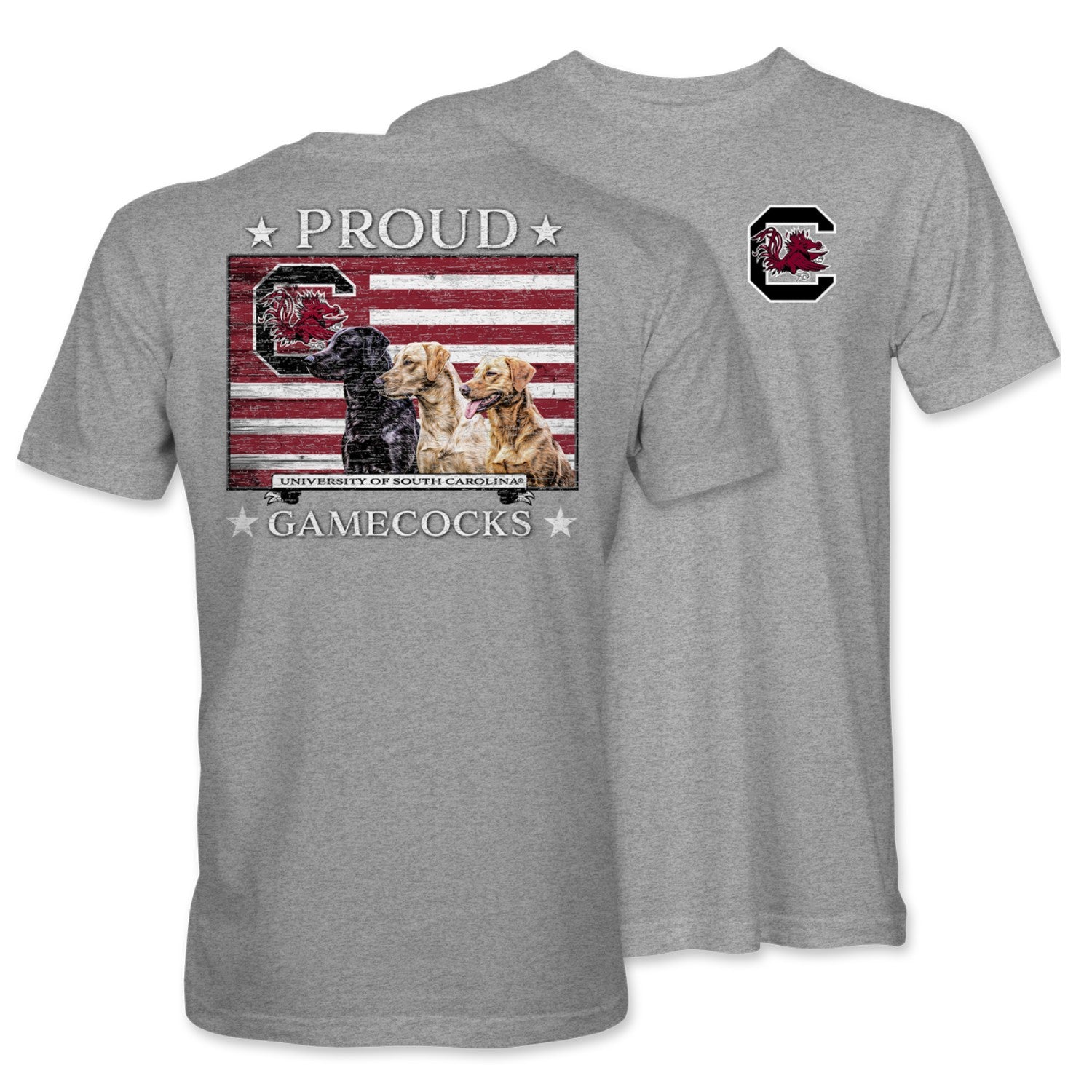 SOUTH CAROLINA GAMECOCKS GRAY PROUD LABS TEE