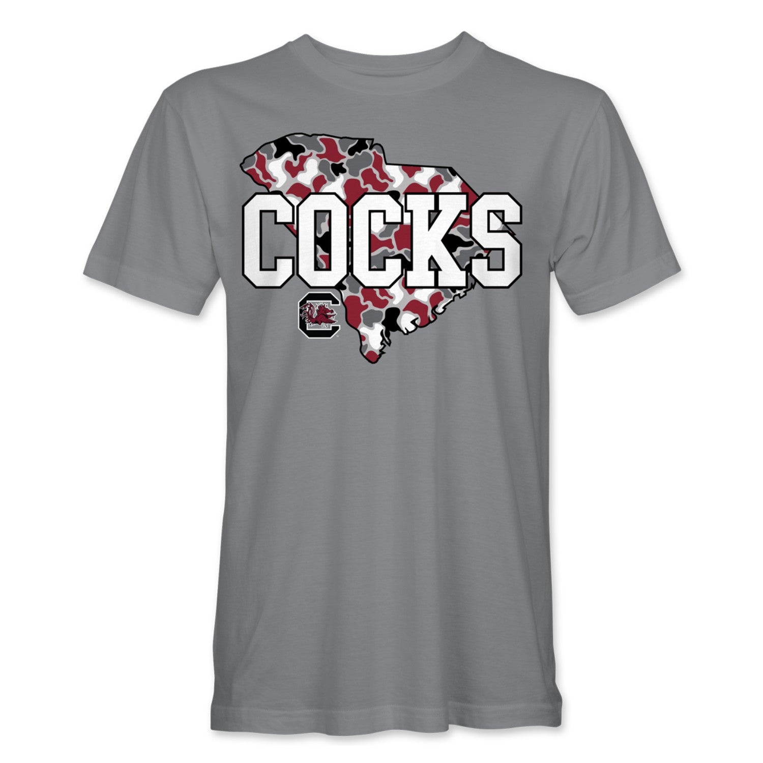 SOUTH CAROLINA GAMCOCKS GRAY COCKS DUCK CAMO STATE TEE