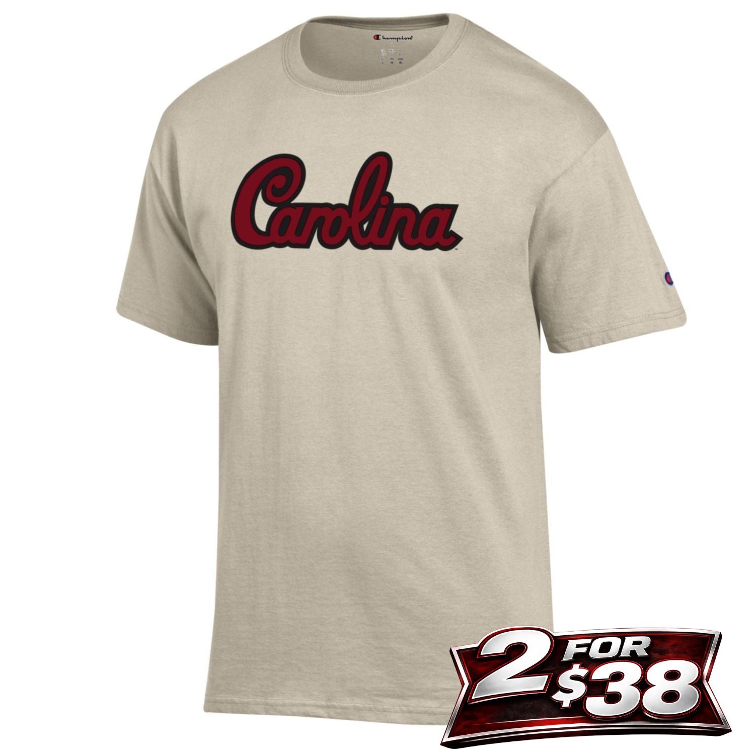 SOUTH CAROLINA GAMECOCKS OATMEAL SCRIPT CAROLINA TEE