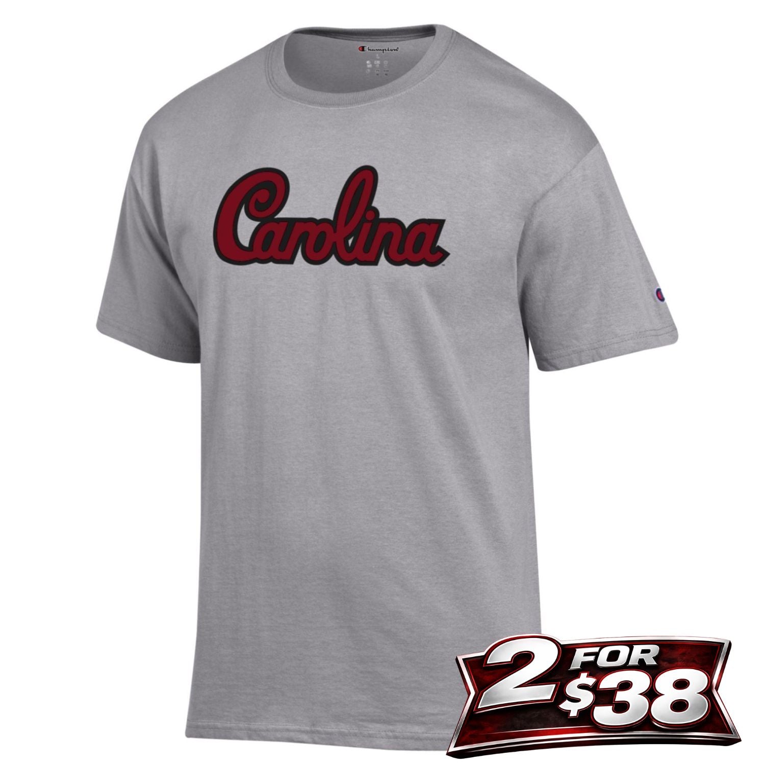 SOUTH CAROLINA GAMECOCKS GRAY SCRIPT CAROLINA TEE