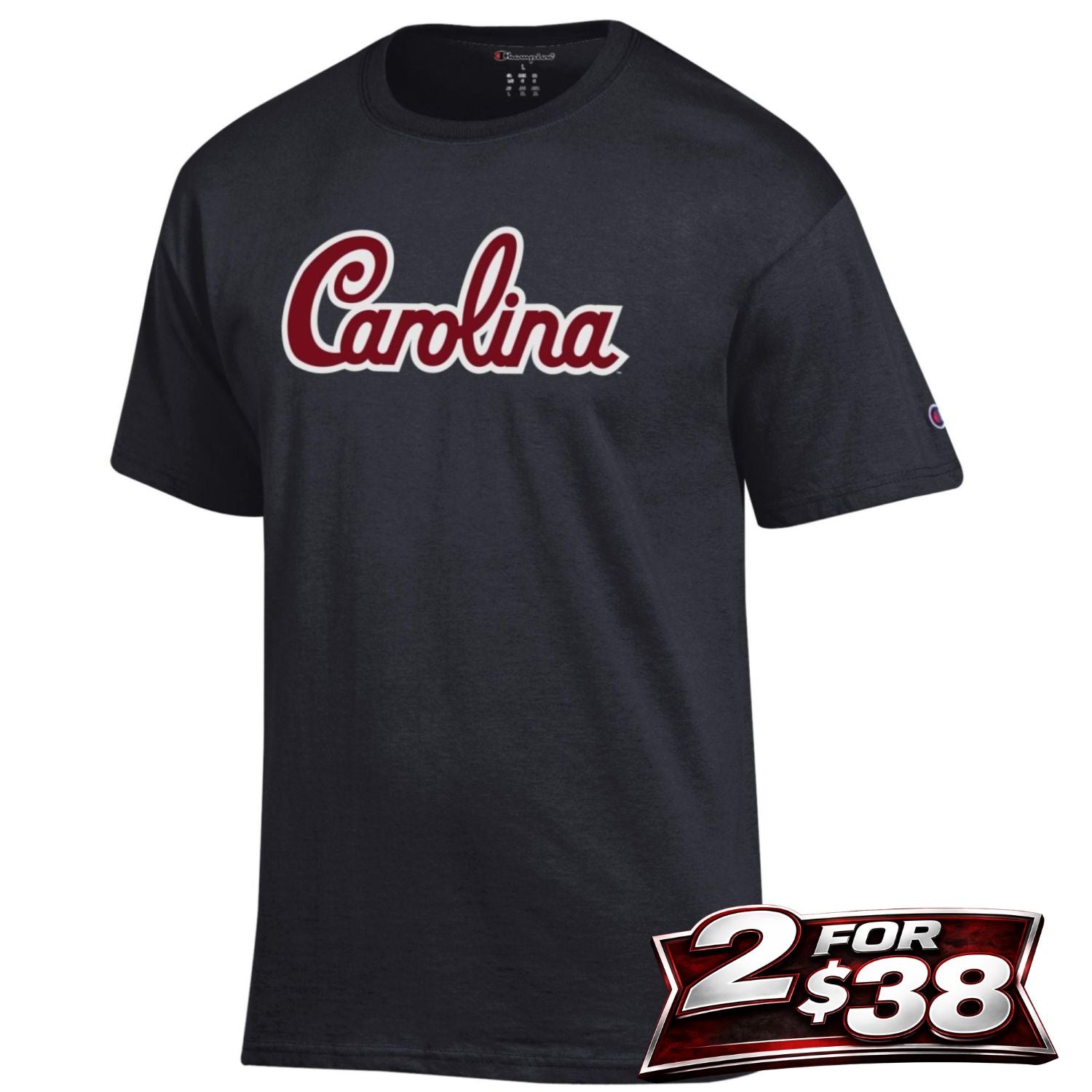 SOUTH CAROLINA GAMECOCKS BLACK SCRIPT CAROLINA TEE