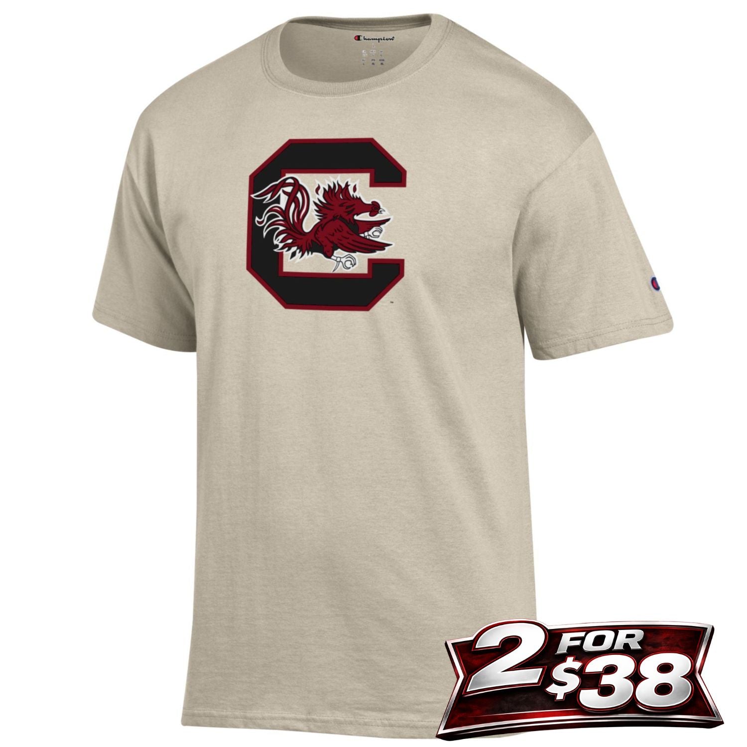 SOUTH CAROLINA GAMECOCKS OATMEAL BLOCK C TEE