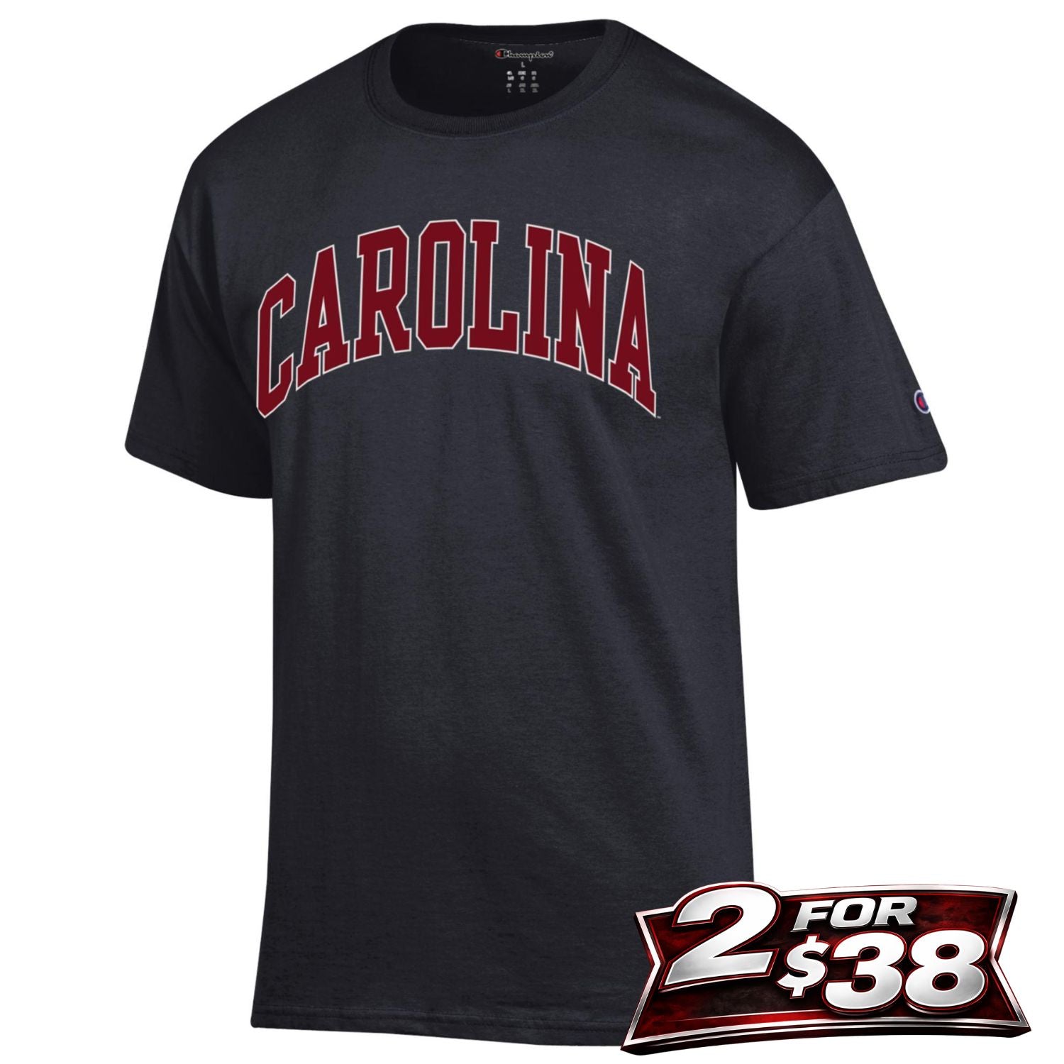 SOUTH CAROLINA GAMECOCKS BLACK ARCH CAROLINA TEE