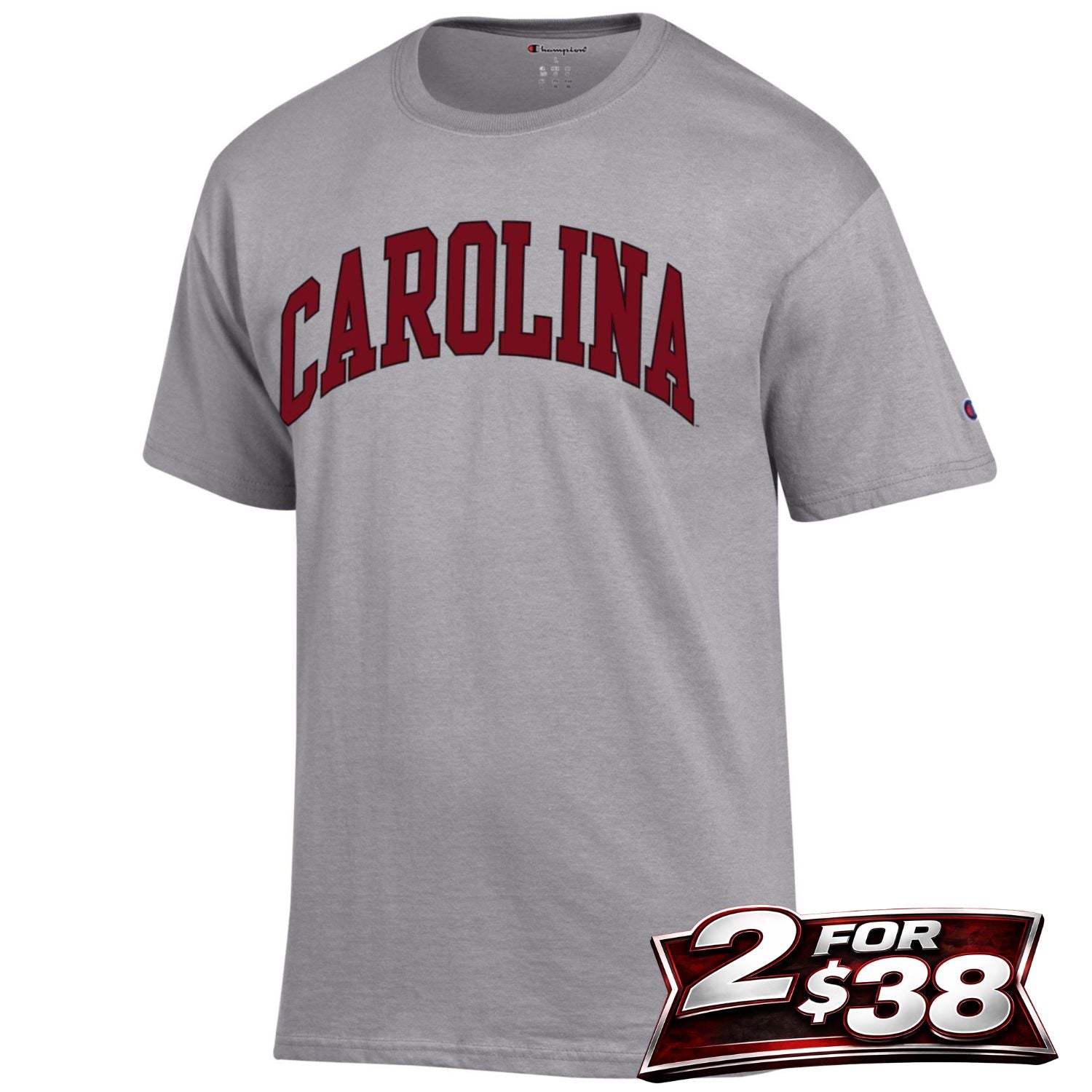 SOUTH CAROLINA GAMECOCKS GRAY ARCH CAROLINA TEE