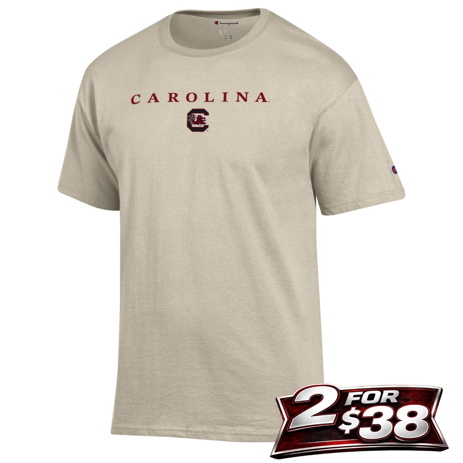 SOUTH CAROLINA GAMECOCKS OATMEAL CAROLINA WITH GAMECOCK TEE