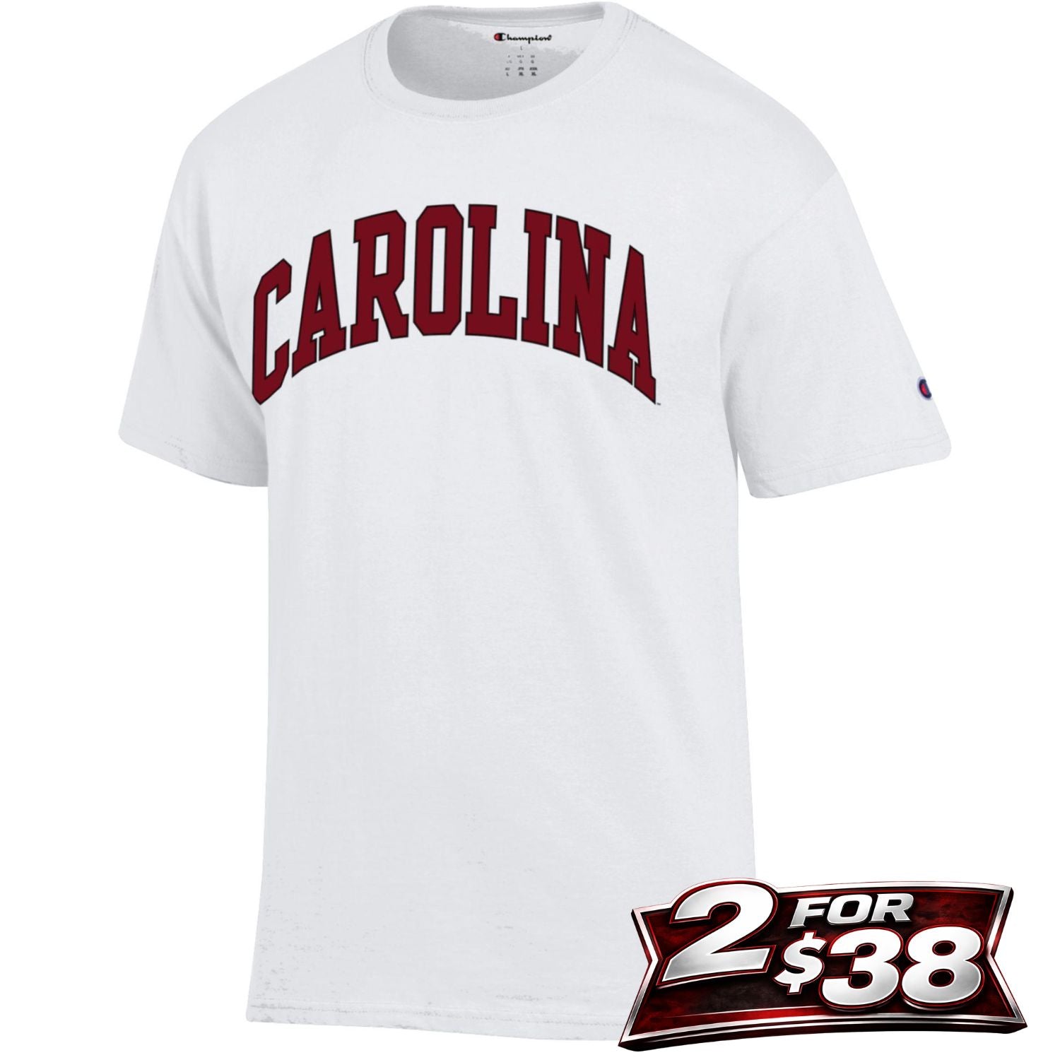 SOUTH CAROLINA GAMECOCKS WHITE ARCH CAROLINA TEE
