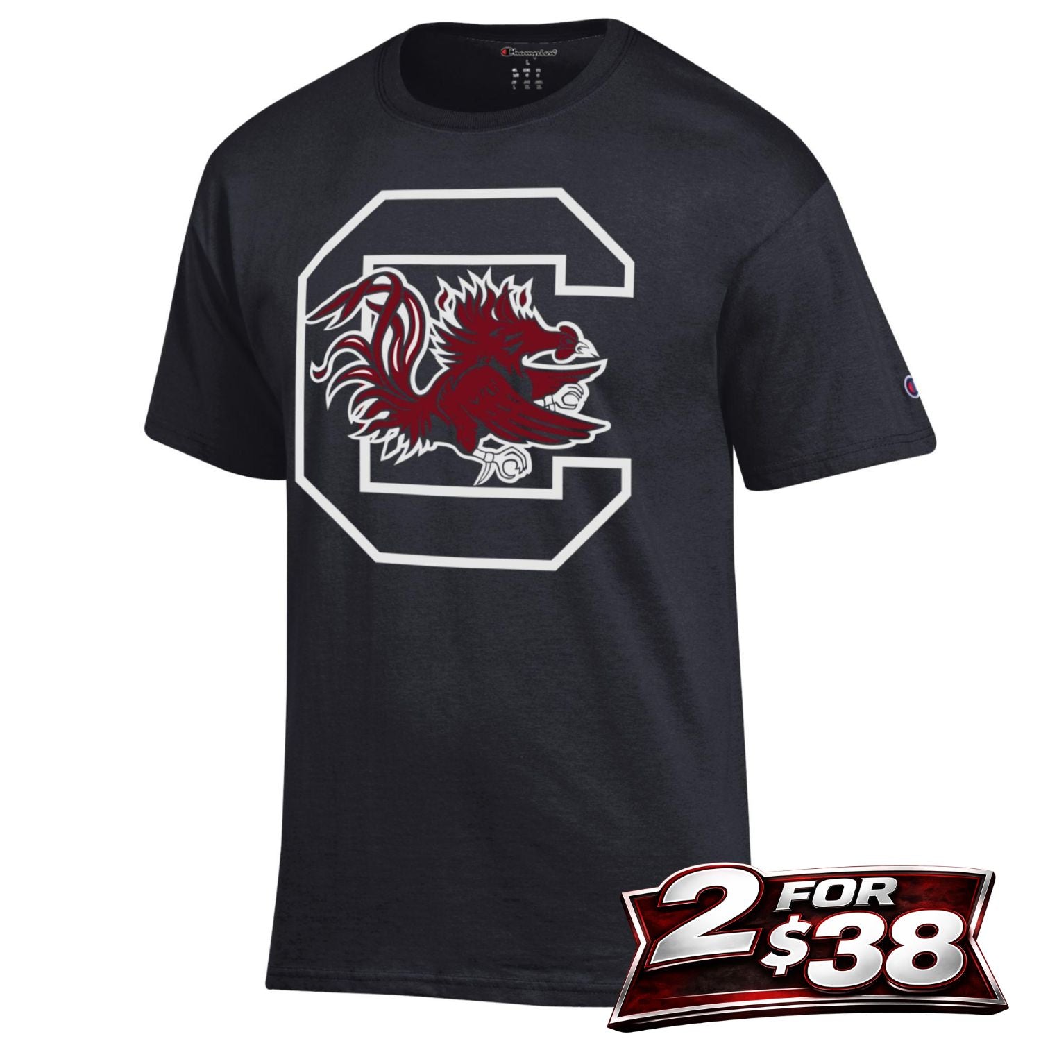 SOUTH CAROLINA GAMECOCKS BLACK BLOCK C TEE