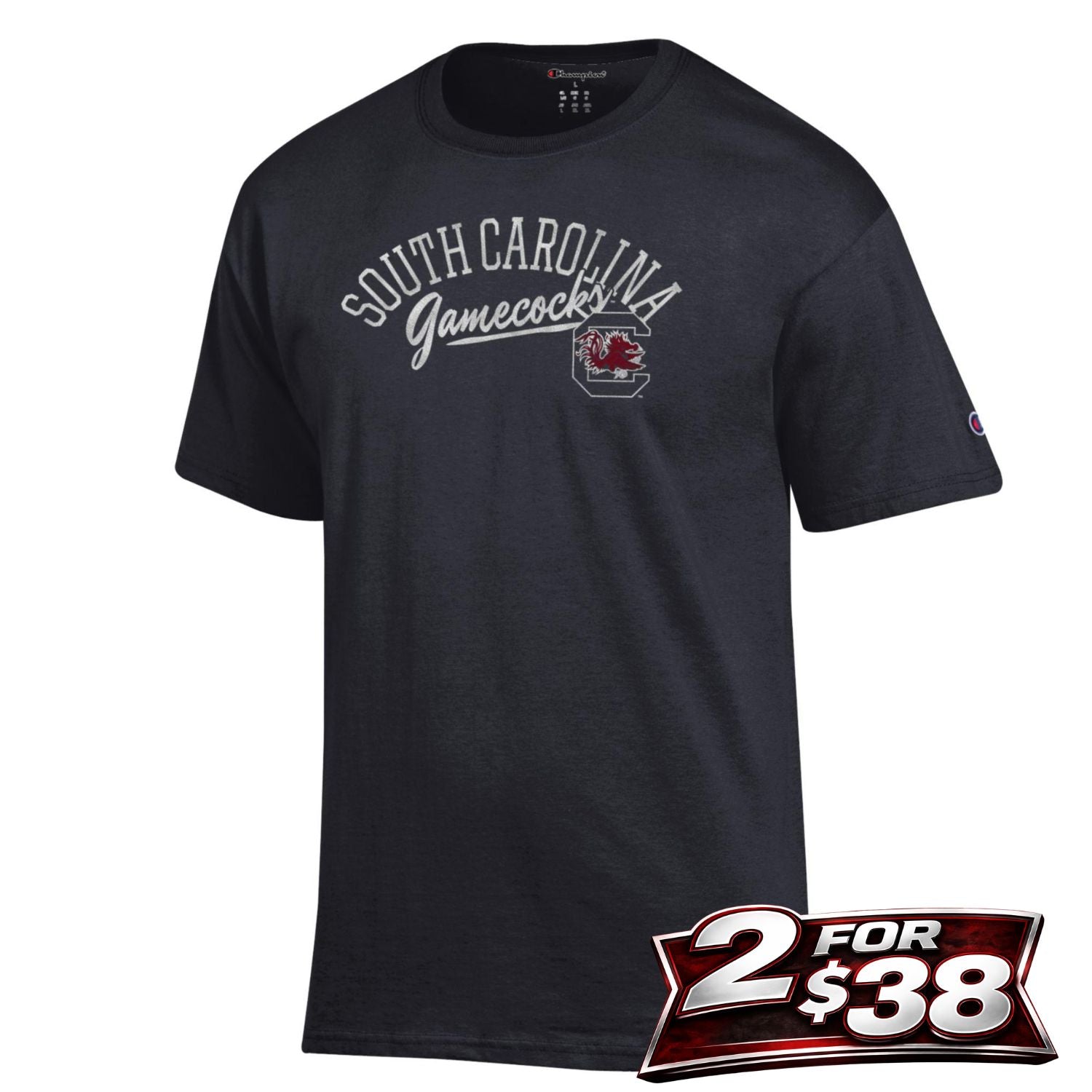 SOUTH CAROLINA GAMECOCKS BLACK ARCH SOUTH CAROLINA GAMECOCKS WITH BLOCK C TEE