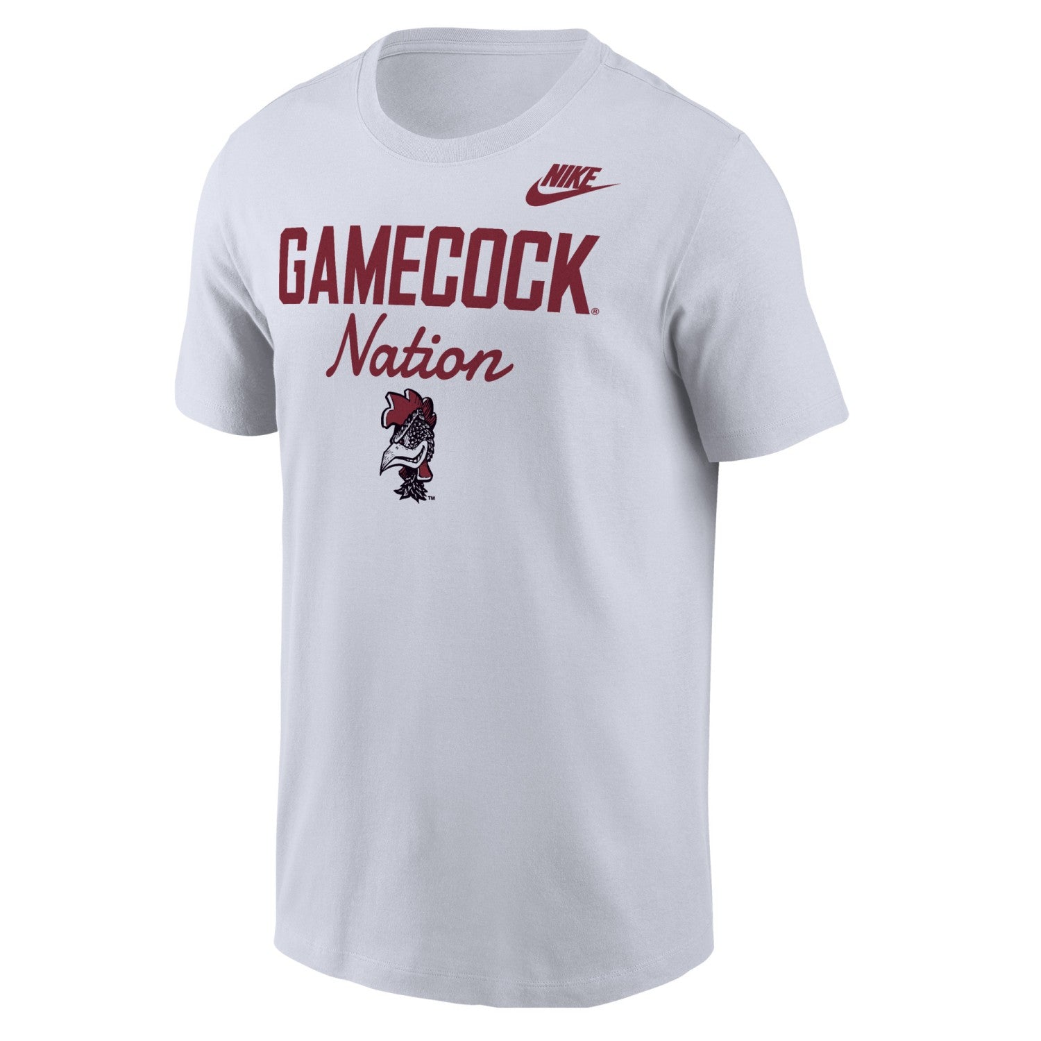SOUTH CAROLINA GAMECOCKS WHITE GAMECOCK NATION NIKE CORE COTTON TEE