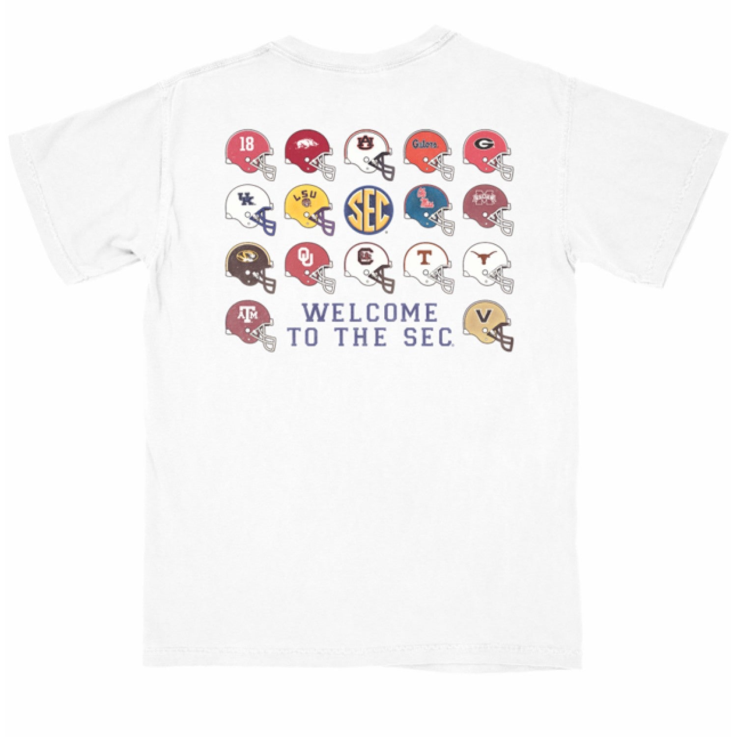 SEC WHITE WELCOME TO THE SEC HELMETS TEE