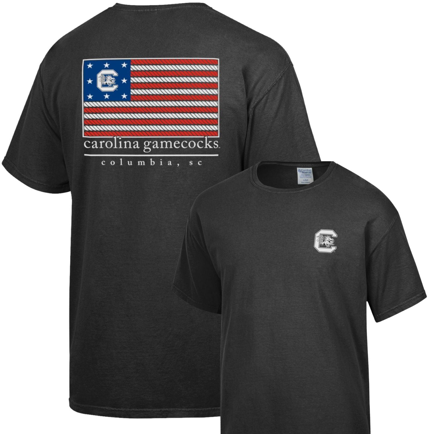 SOUTH CAROLINA GAMECOCKS AMERICAN FLAG COMFORT WASH TEE