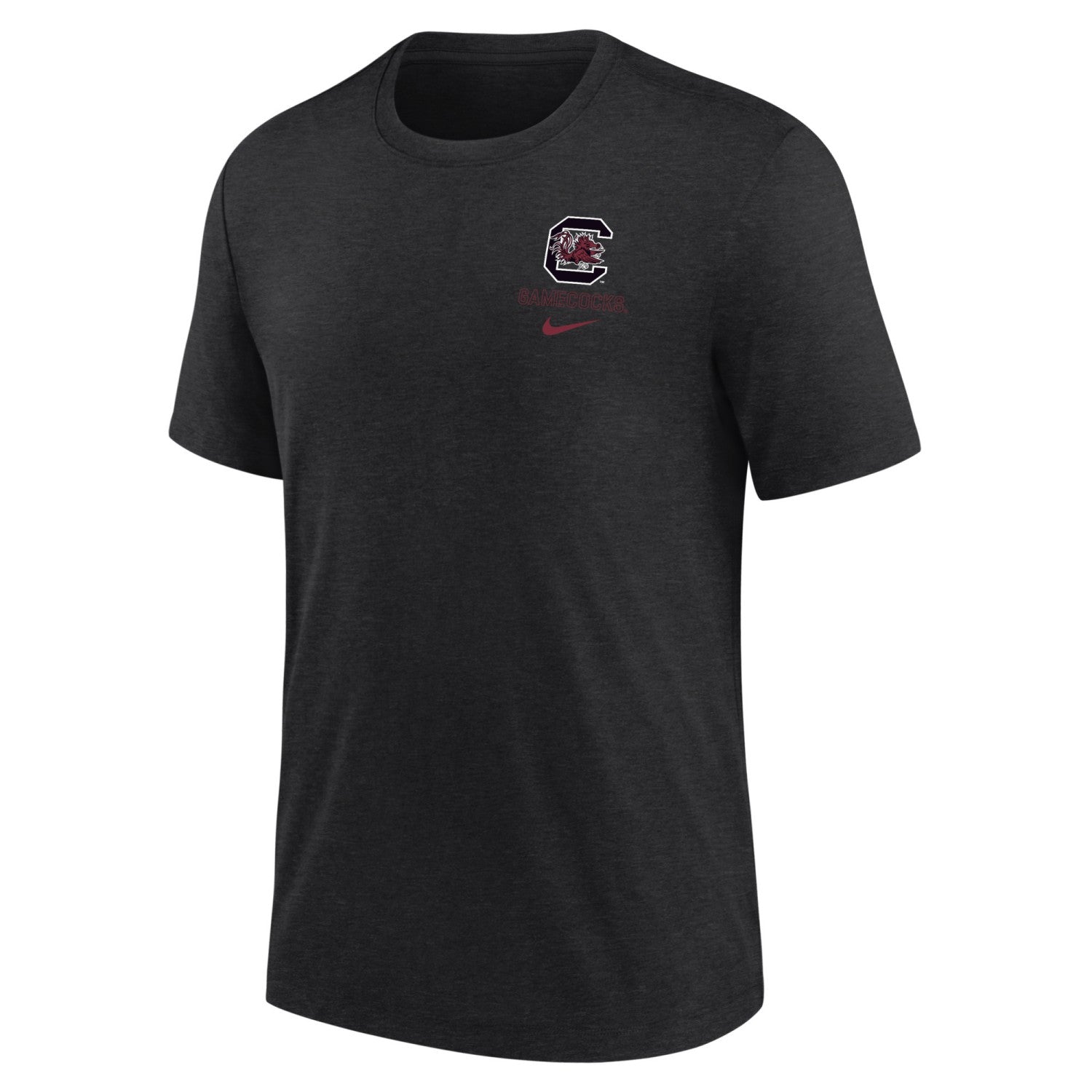 SOUTH CAROLINA GAMECOCKS HEATHER BLACK BLOCK C LEFT CHEST NIKE TRIBLEND TEE