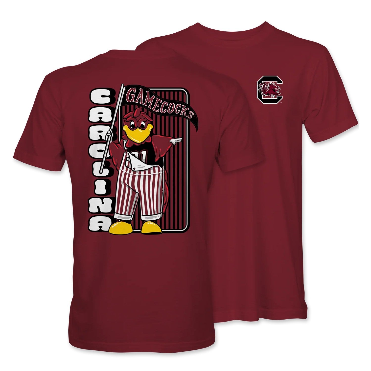 SOUTH CAROLINA GAMECOCKS GARNET COCKY OVERALLS TEE