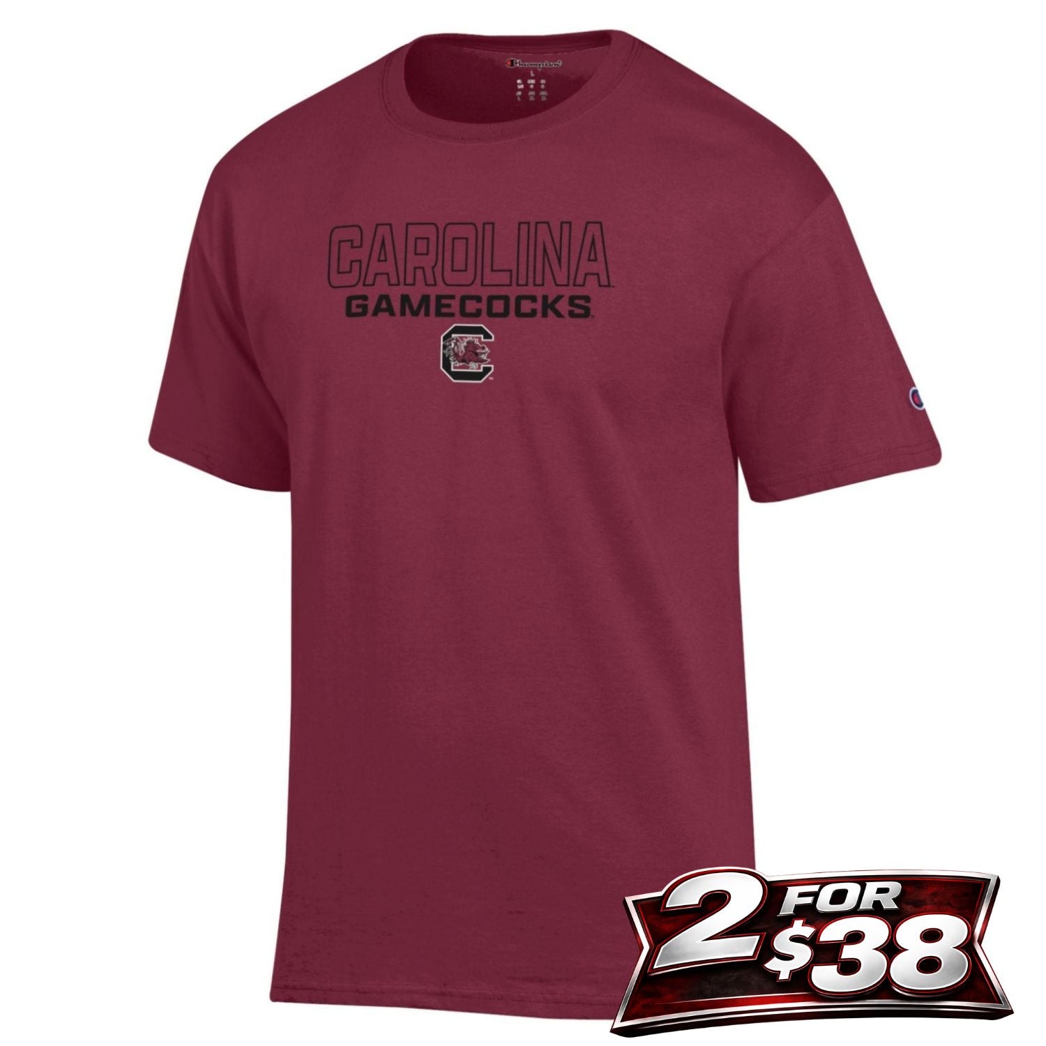 SOUTH CAROLINA GAMECOCKS GARNET CAROLINA GAMECOCKS BLOCK C TEE