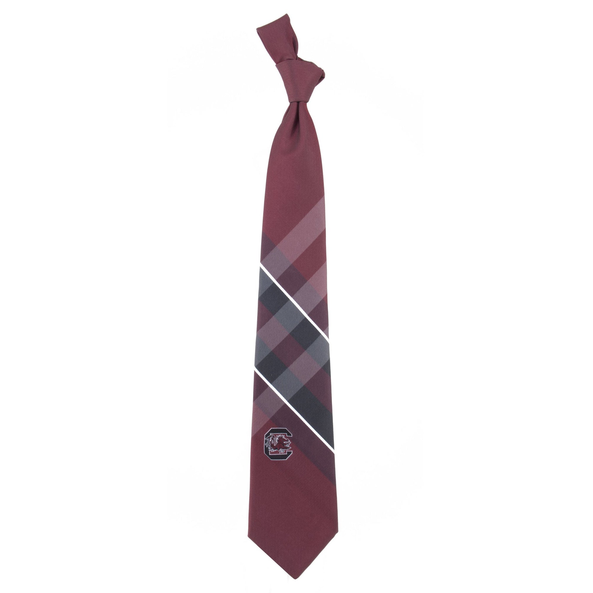 South Carolina Block C Garnet Grid Polyester Neck Tie