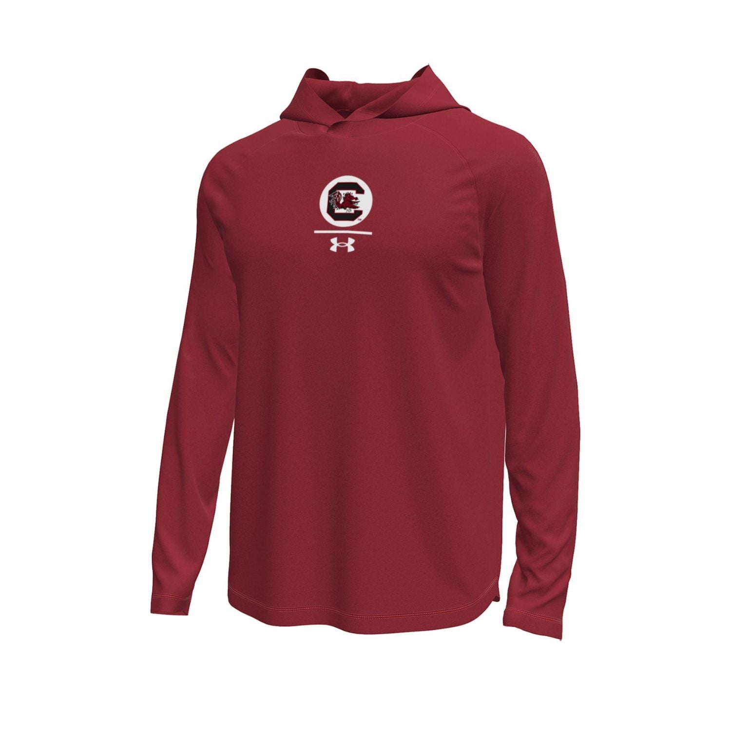 SOUTH CAROLINA GAMECOCKS UA GARNET WITH C BLOCK TECH LONGSLEEVE