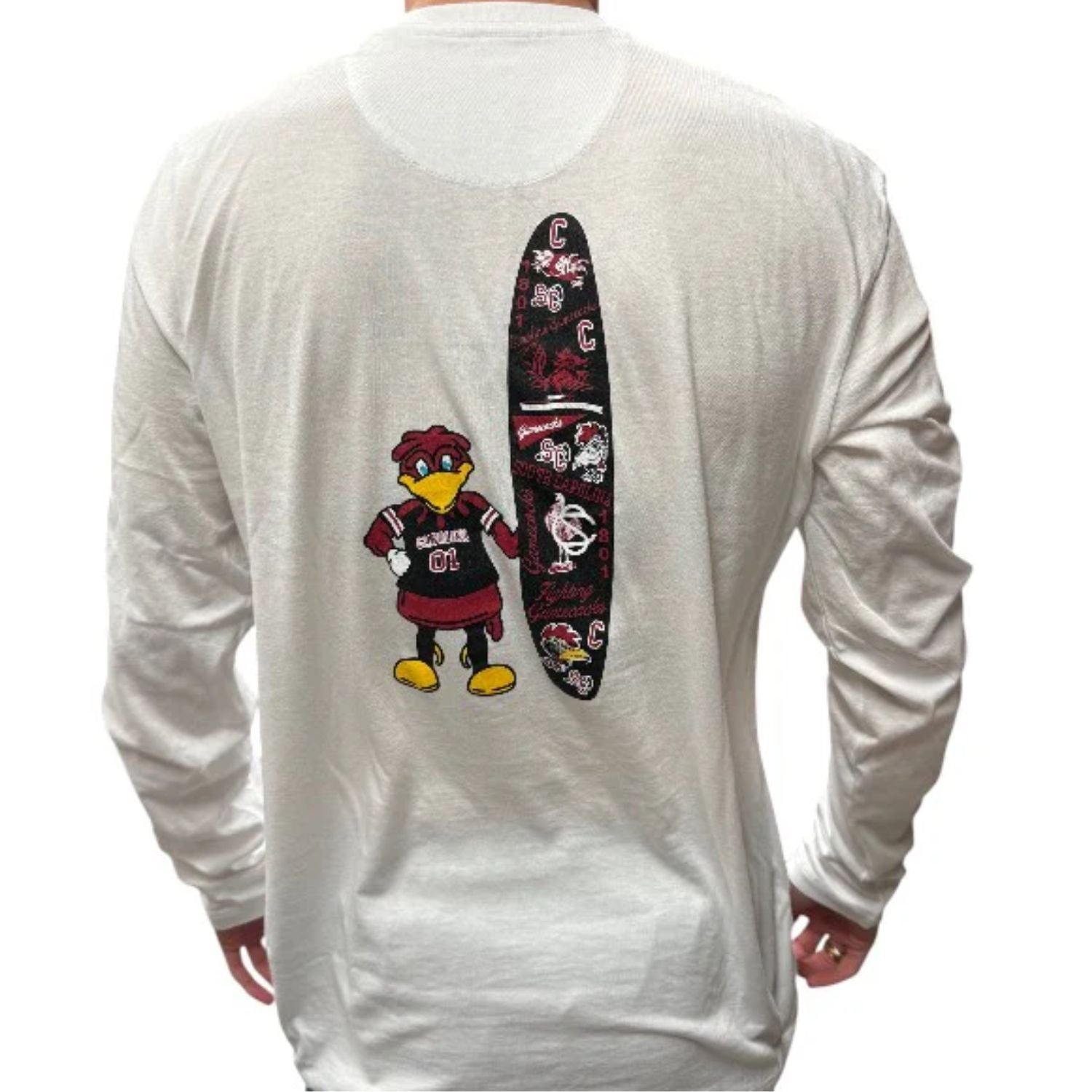 SOUITH CAROLINA GAMECOCKS JOHNNIE-O WHITE ADAM LONGSLEEVE TEE