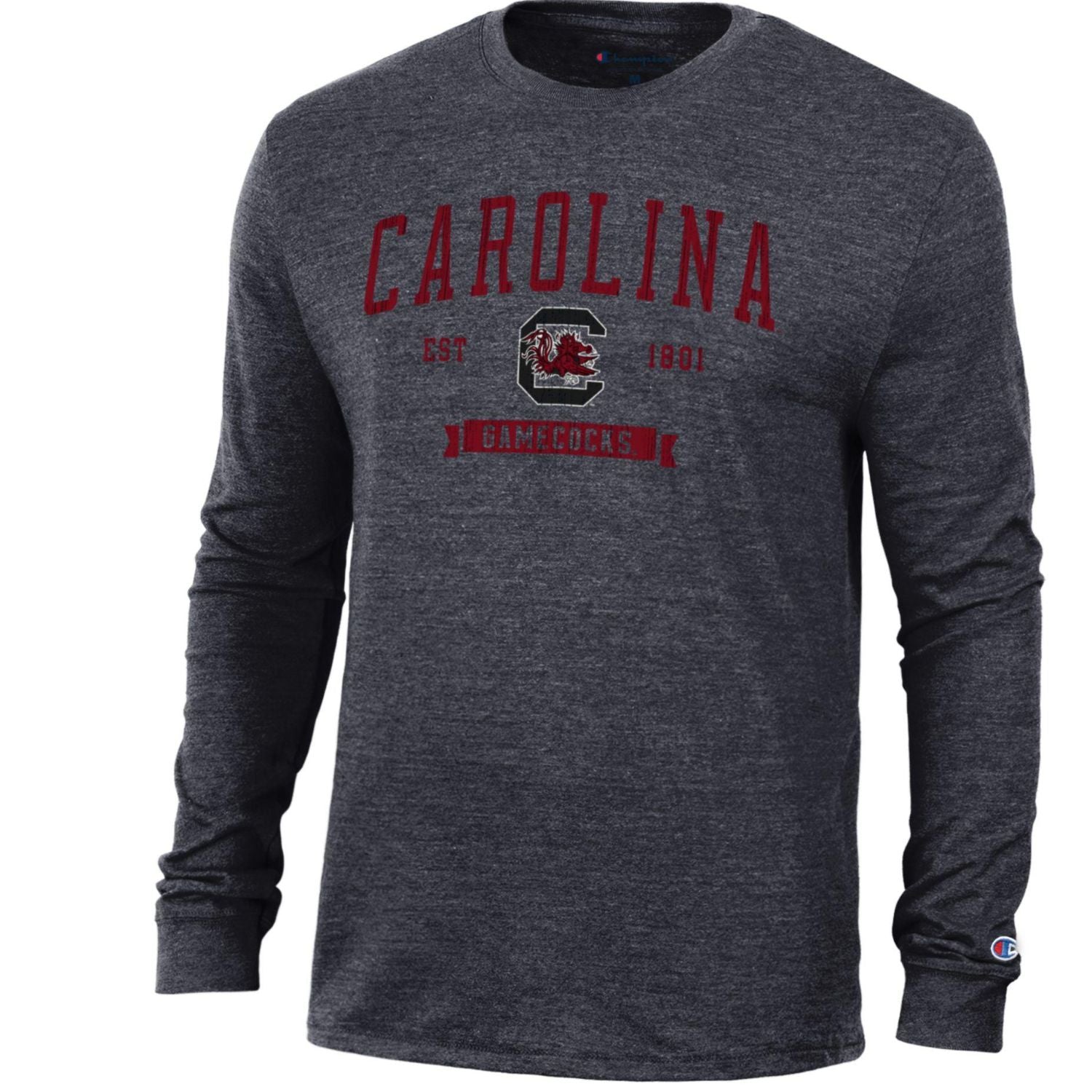 SOUTH CAROLINA GAMECOCKS CHAMPION BLACK 1801 CAROLINA LONGSLEEVE TEE