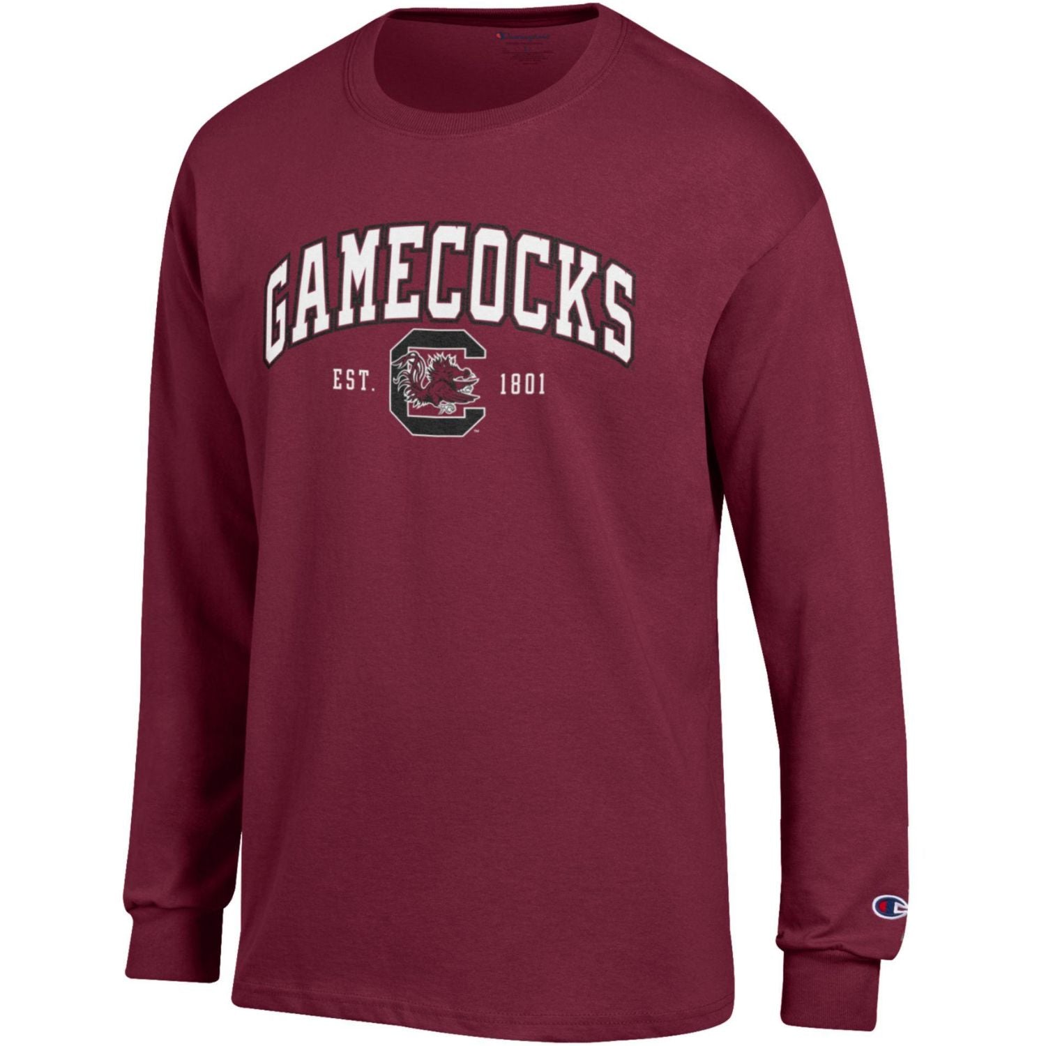 SOUTH CAROLINA GAMECOCKS CHAMPION GARNET ARCH GAMECOCKS LONGSLEEVE TEE