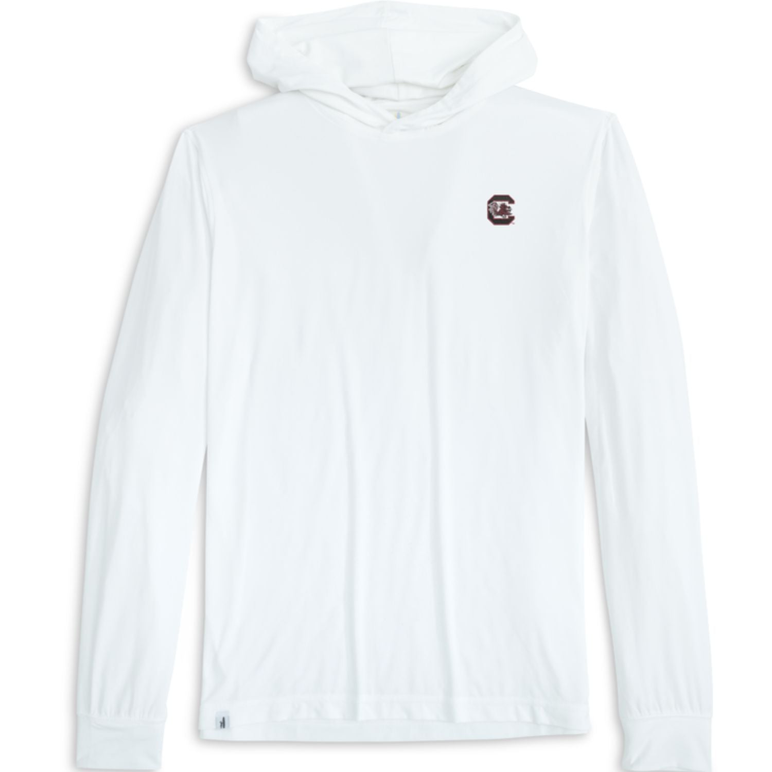 SOUTH CAROLINA GAMECOCKS JOHNNIE-O WHITE C BLOCK TALON LONGSLEEVE HOOD