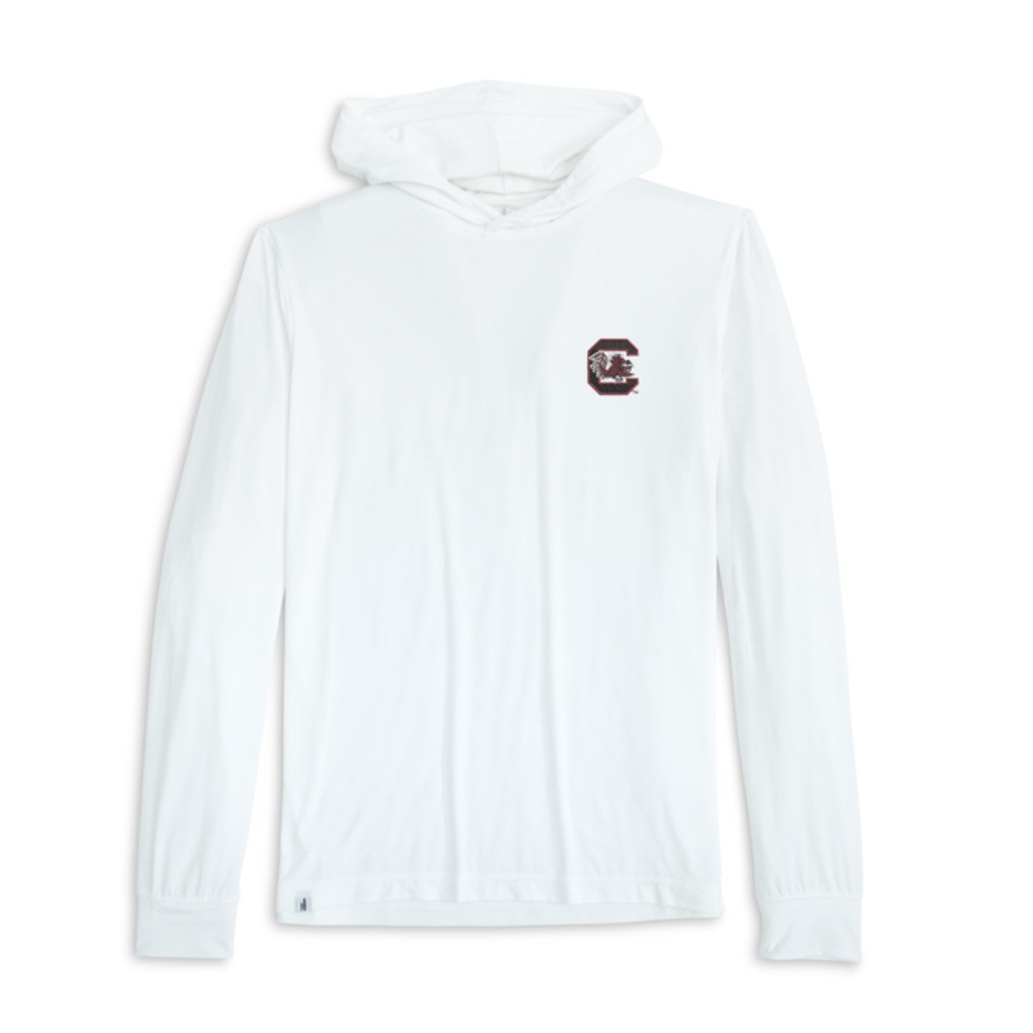 SOUTH CAROLINA GAMECOCKS WHITE BLOCK C TALON HOODED TEE BY JOHNNIE-O