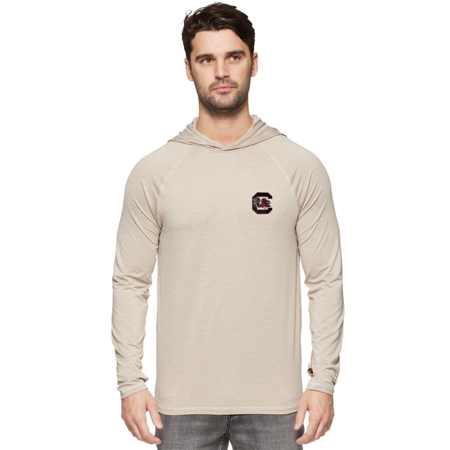 SOUTH CAROLINA GAMECOCKS OAT BLOCK C HOODED LONG SLEEVE TEE