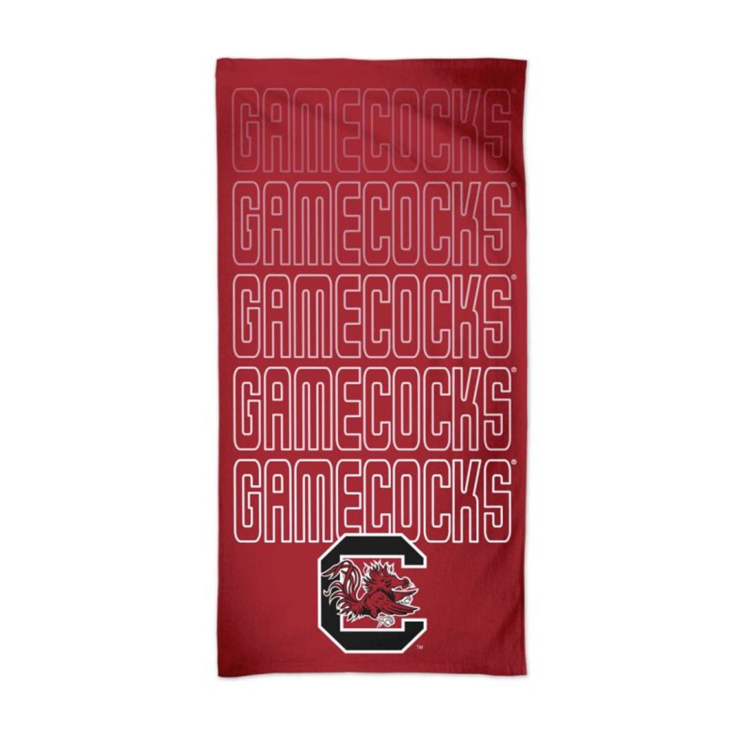 SOUTH CAROLINA GAMECOCKS GARNET WATERFALL BEACH TOWEL