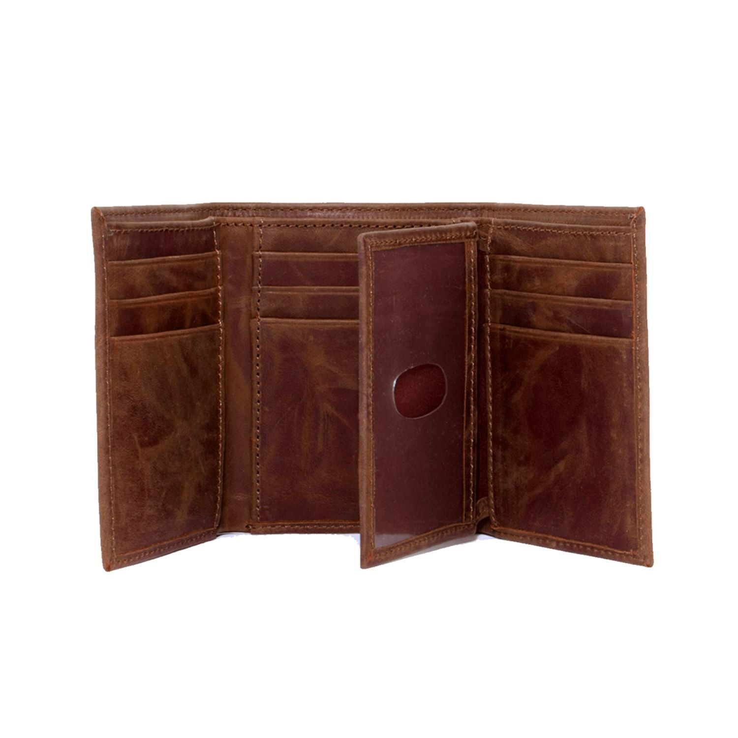 UNIVERSITY OF SOUTH CAROLINA BROWN LEATHER TRI-FOLD WALLET