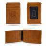 SOUTH CAROLINA BROWN LASER ENGRAVED BLOCK C FRONT POCKET WALLET