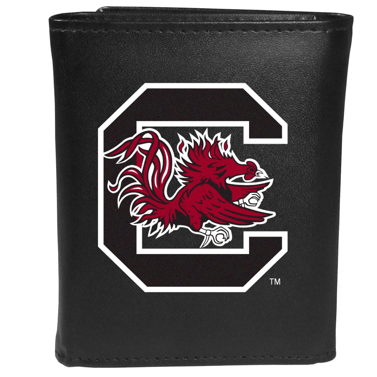 SOUTH CAROLINA GAMECOCKS BLACK BLOCK C PRINT TRIFOLD WALLET