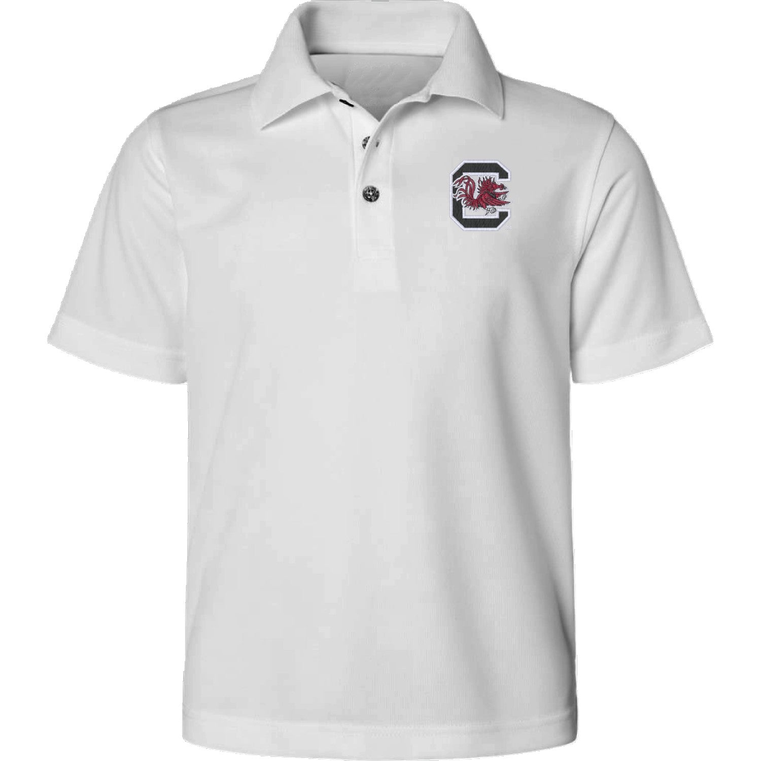 SOUTH CAROLINA GAMECOCKS WHITE BLOCK C YOUTH POLO