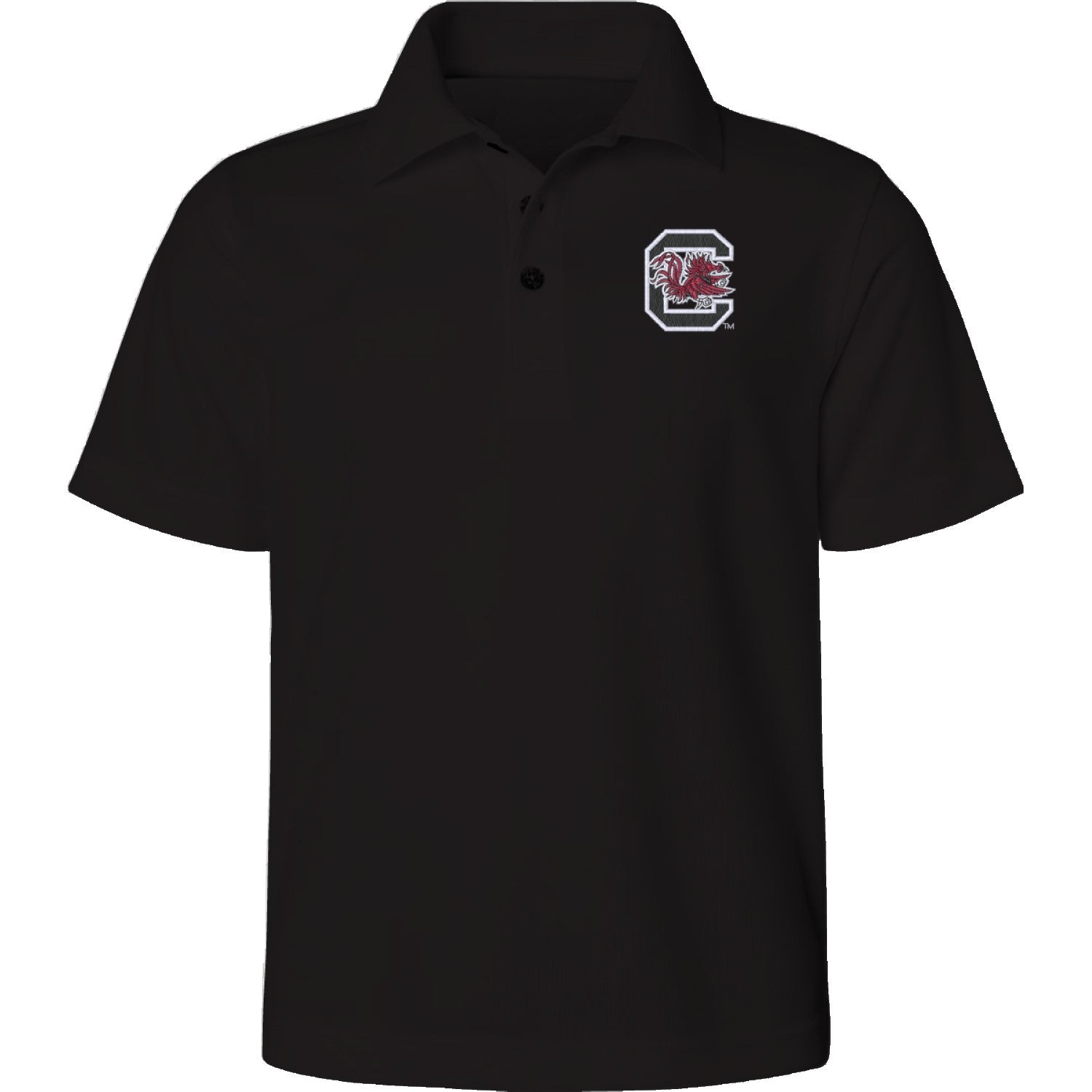 SOUTH CAROLINA GAMECOCKS BLACK BLOCK C YOUTH POLO