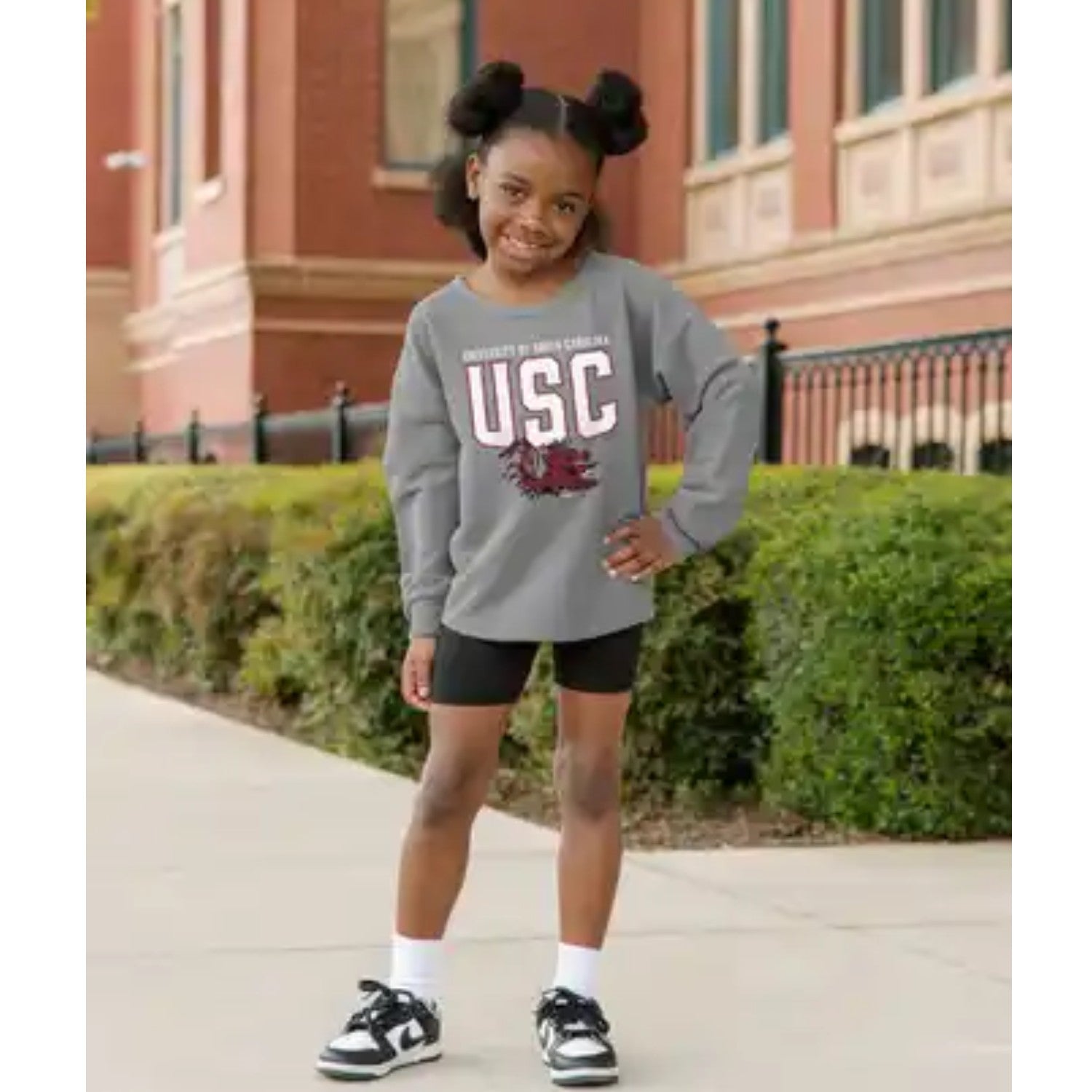 SOUTH CAROLINA GAMECOCKS GRAY YOUTH CORDED CREW
