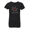 BLACK GAMECOCK HEART RHINESTONE YOUTH TEE