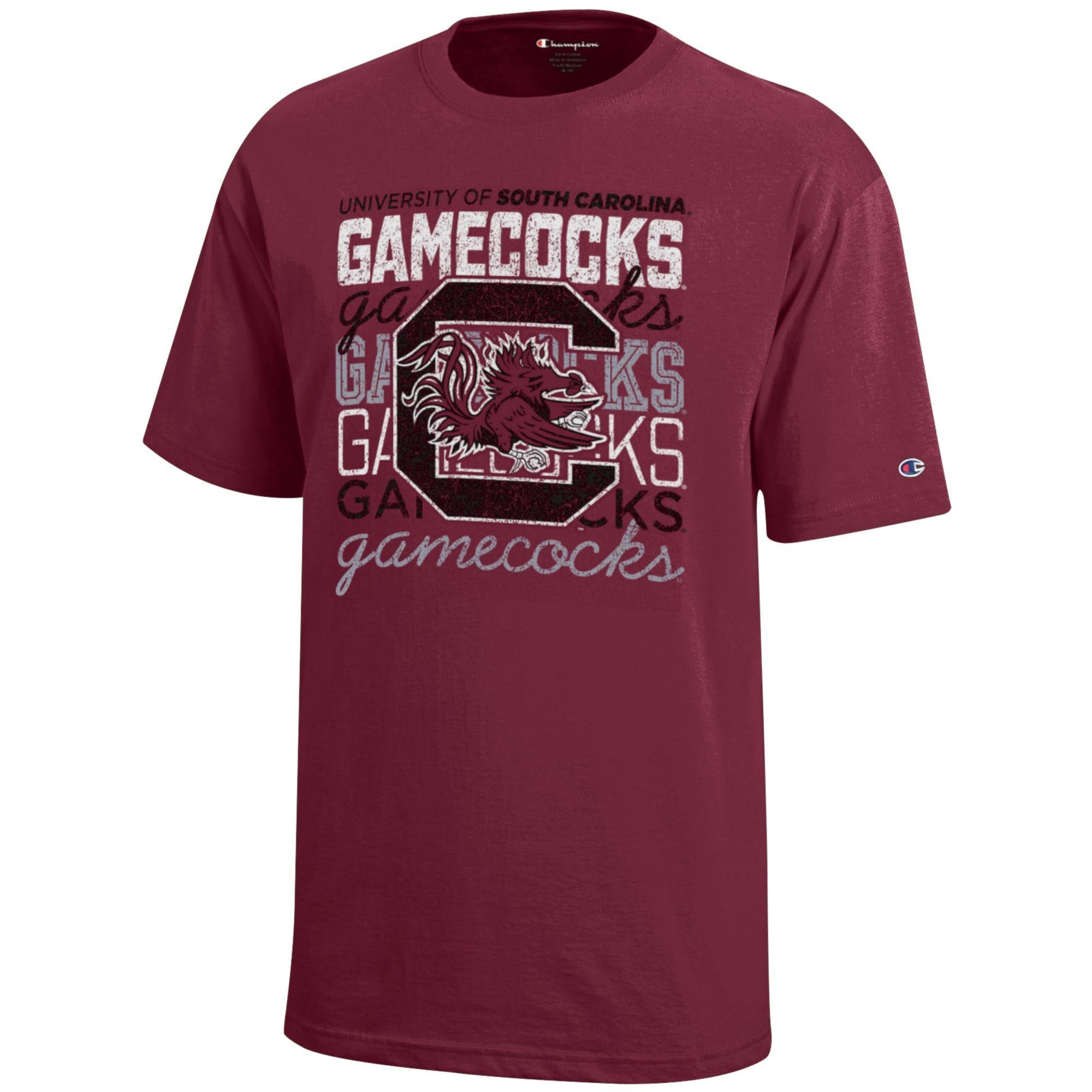 SOUTH CAROLINA GAMECOCKS GARNET YOUTH BLOCK C TEE