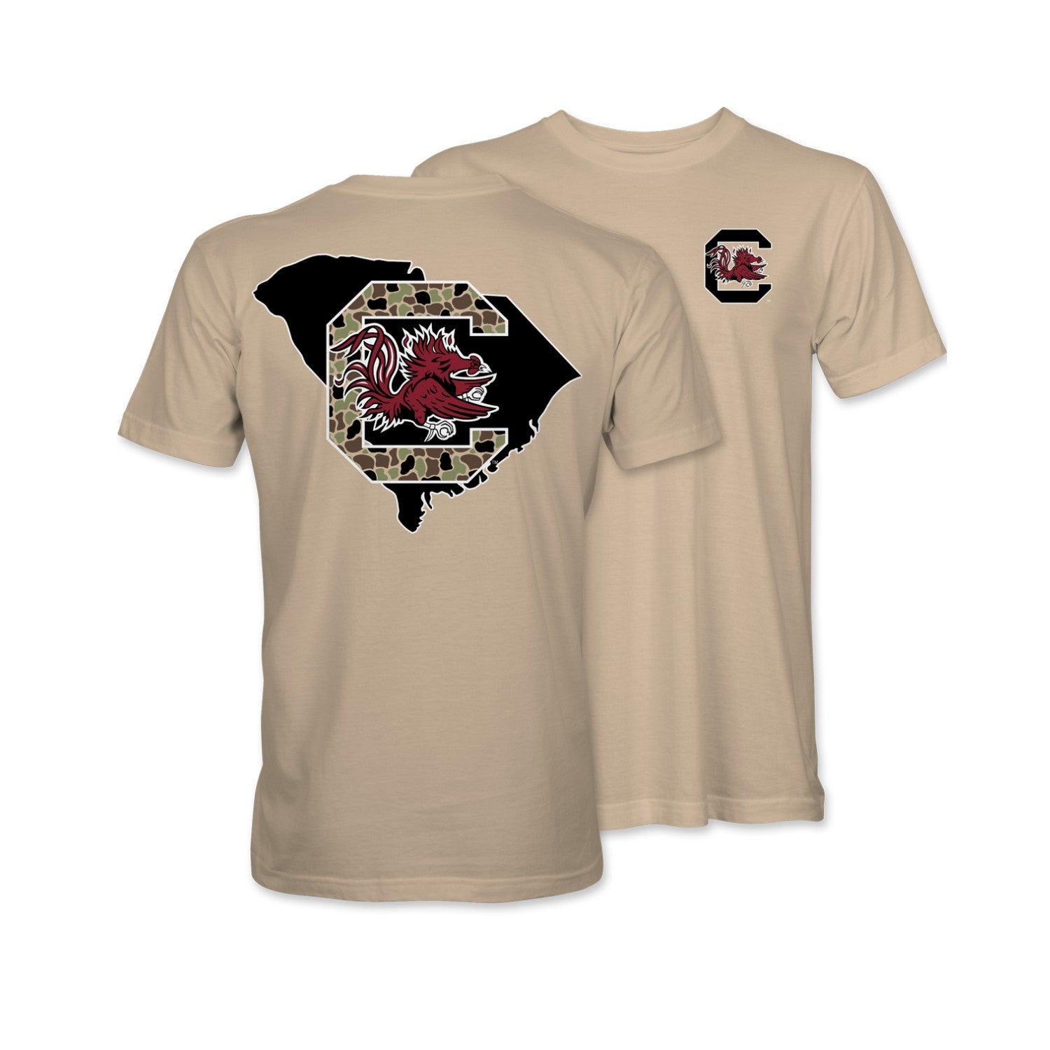 SOUTH CAROLINA GAMECOCKS TAN DUCK CAMO YOUTH TEE