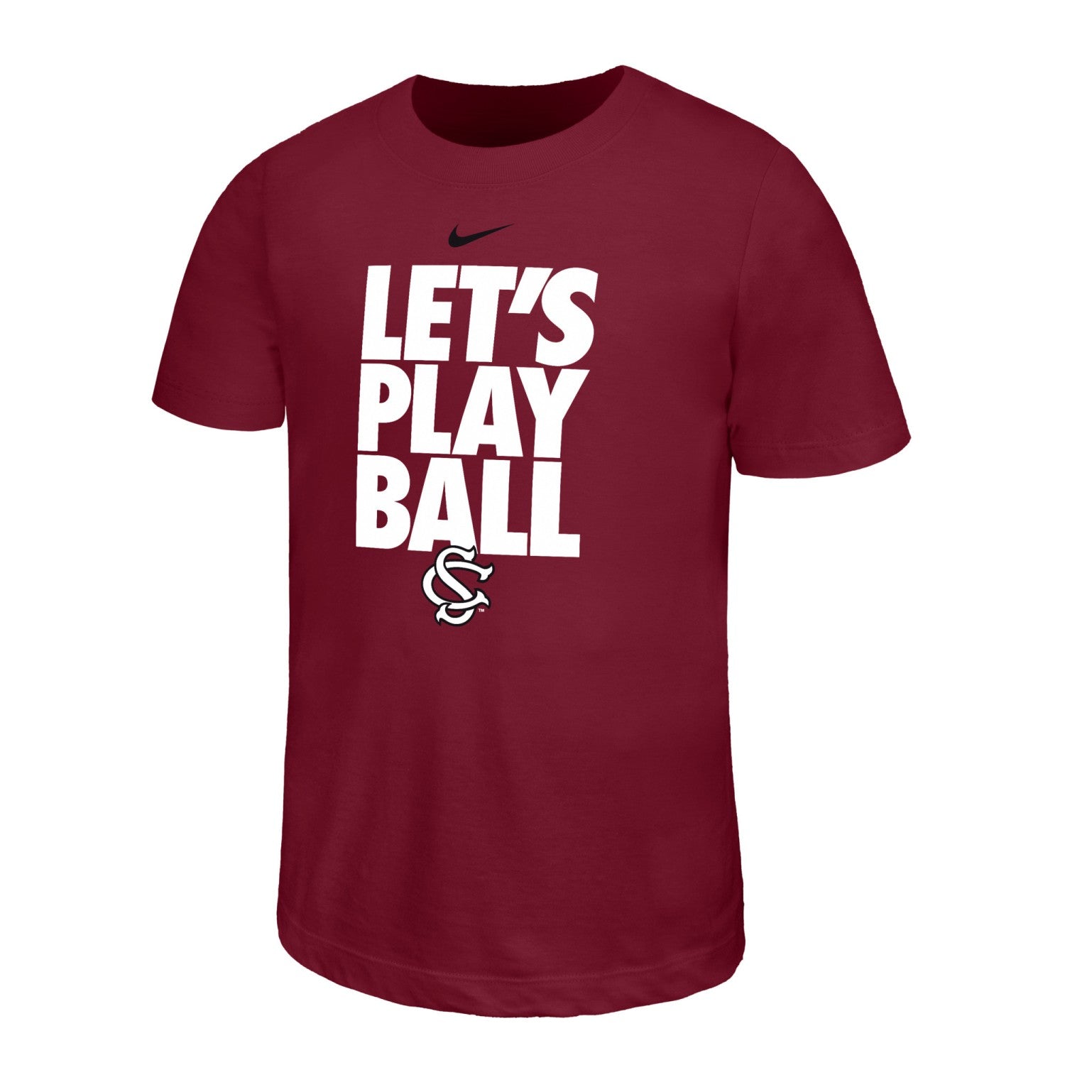 SOUTH CAROLINA GAMECOCKS GARNET LET'S PLAY BALL NIKE YOUTH TEE