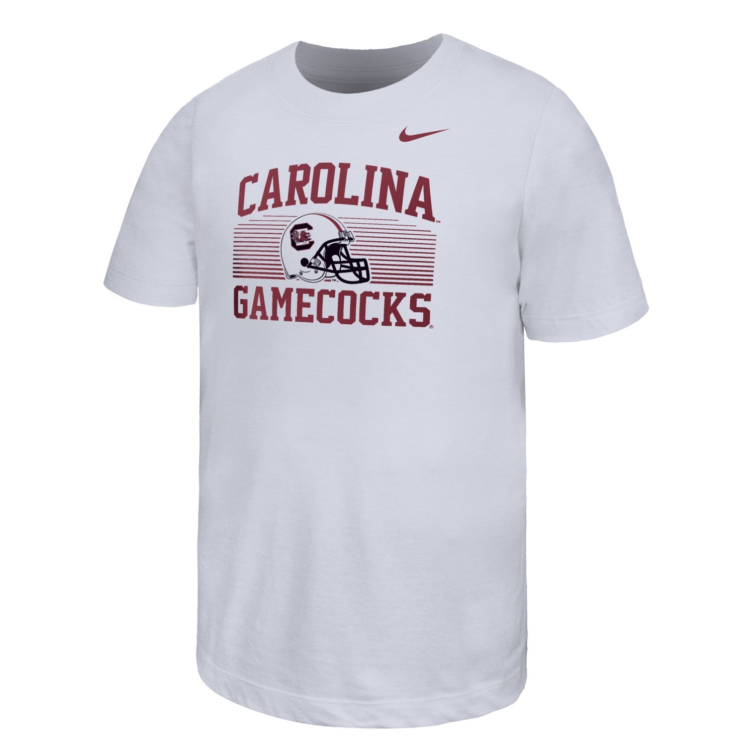 SOUTH CAROLINA GAMECOCKS WHITE HELMET NIKE CORE COTTON YOUTH TEE